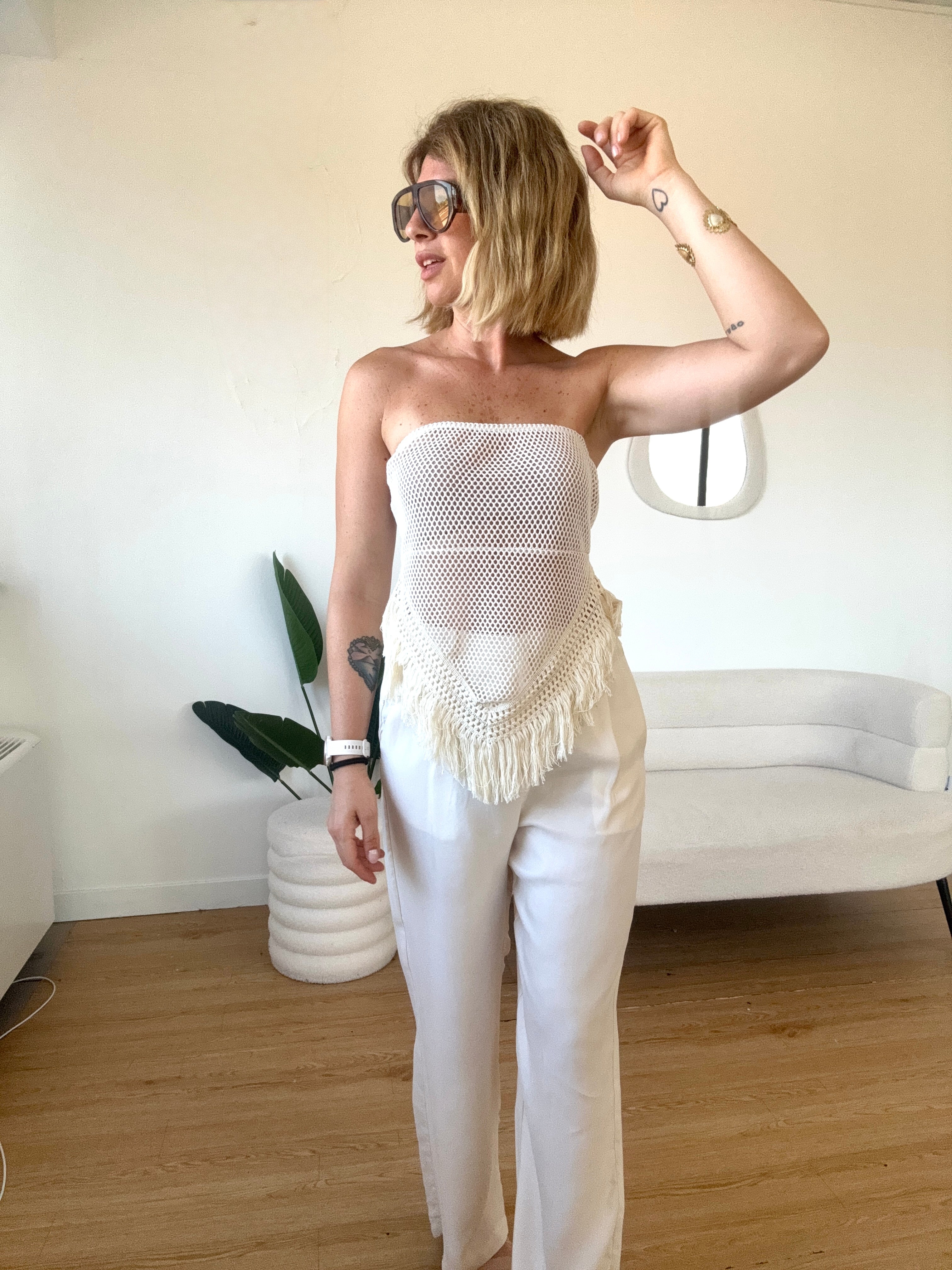 Top crochet con frange by Lumina