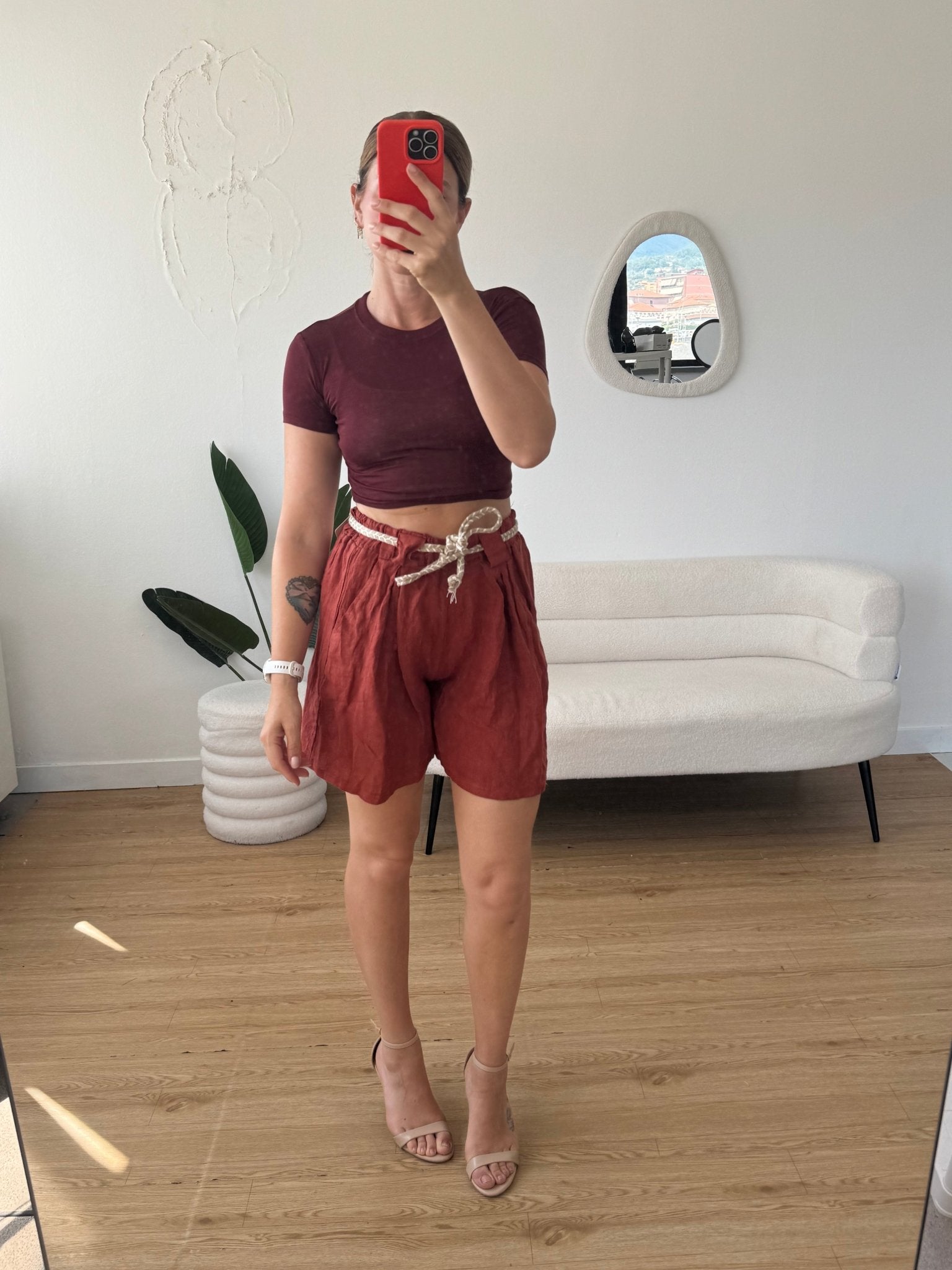 Shorts 100% lino lunghezza media - G.Glamour