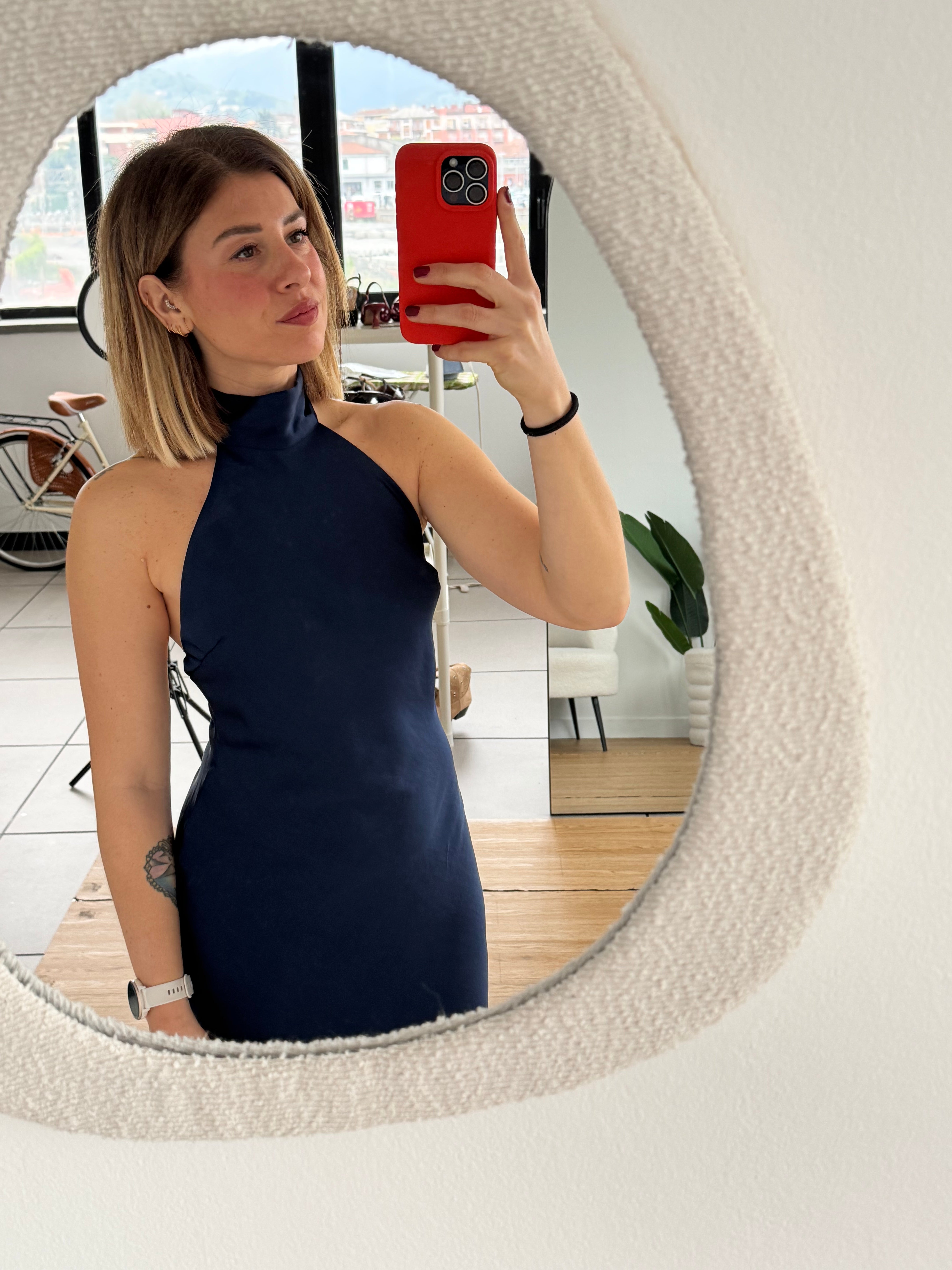 Abito lungo scollo americano