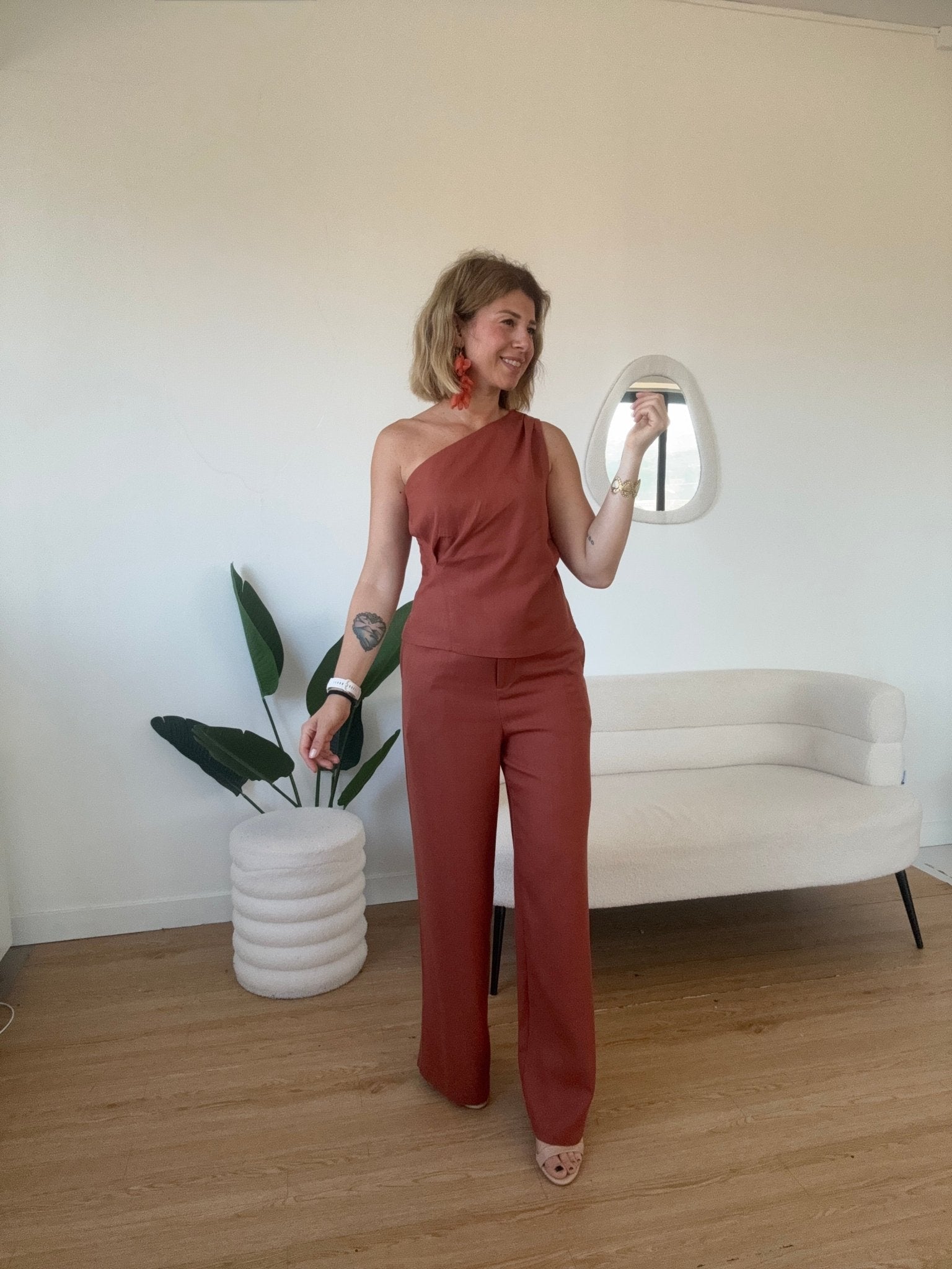 Top lino monospalla completo Denise by Lumina - G.Glamour