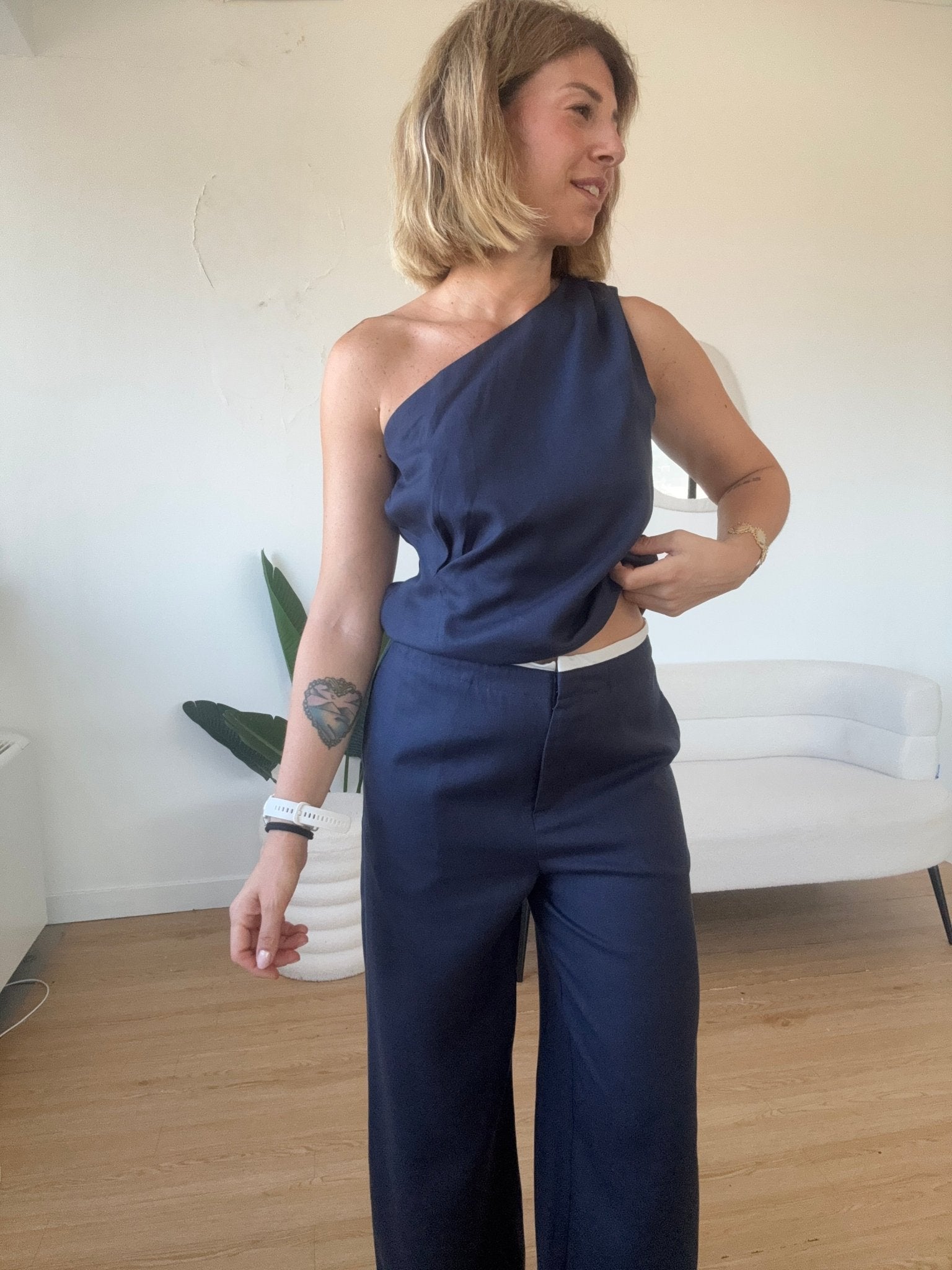 Top lino monospalla completo Denise by Lumina - G.Glamour