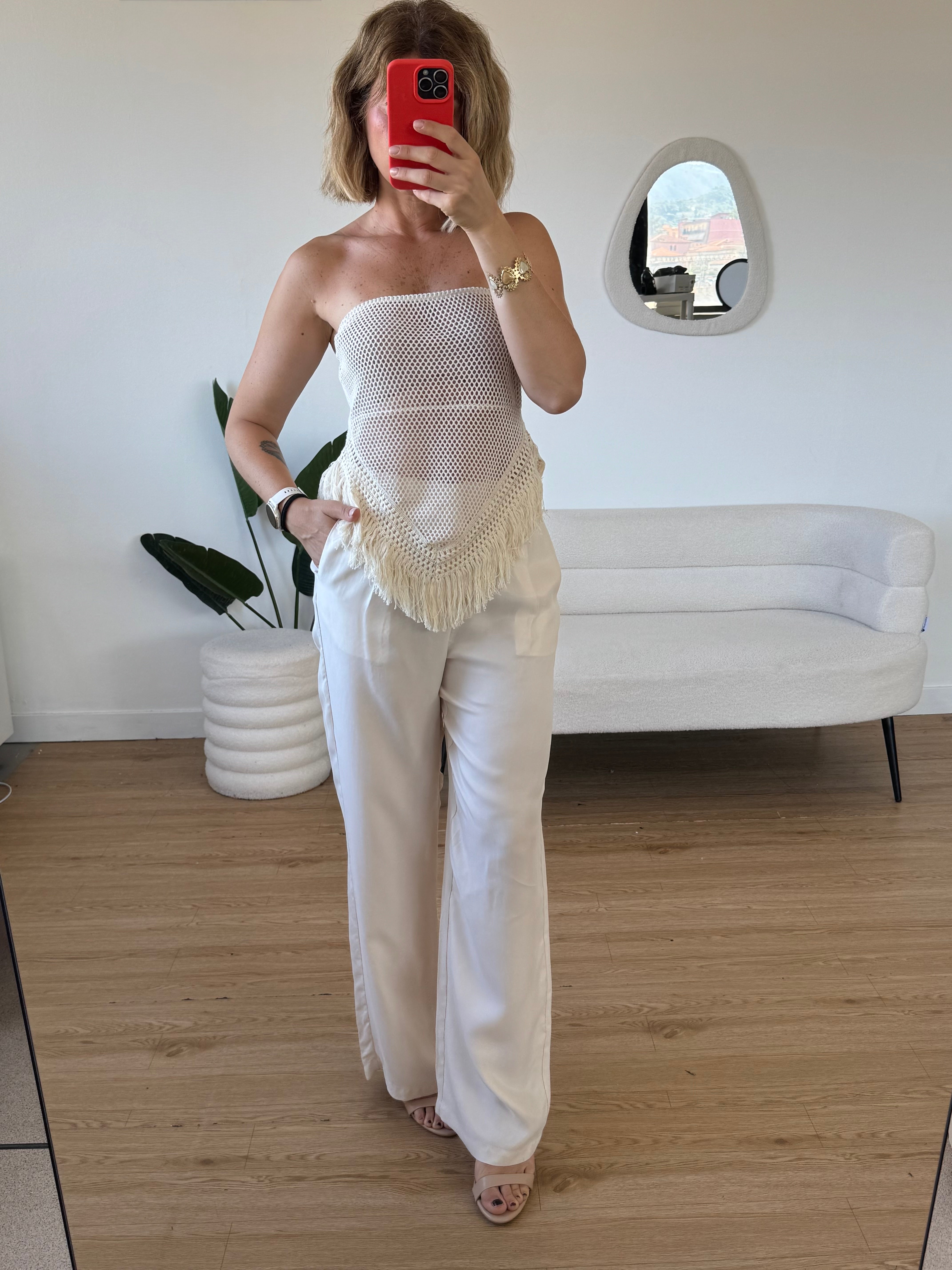 Top crochet con frange by Lumina