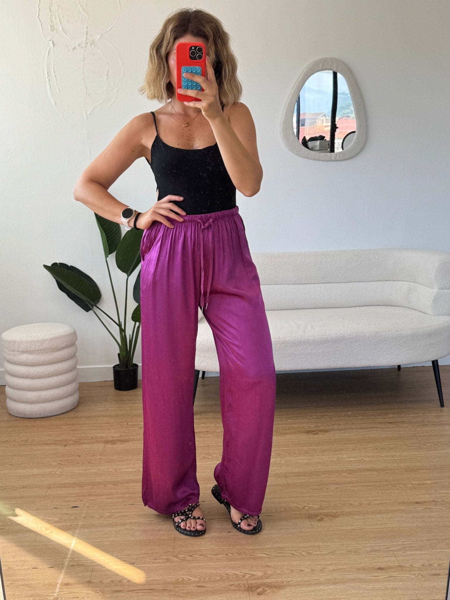 Pantalaccio effetto seta a palazzo new colors - G.Glamour