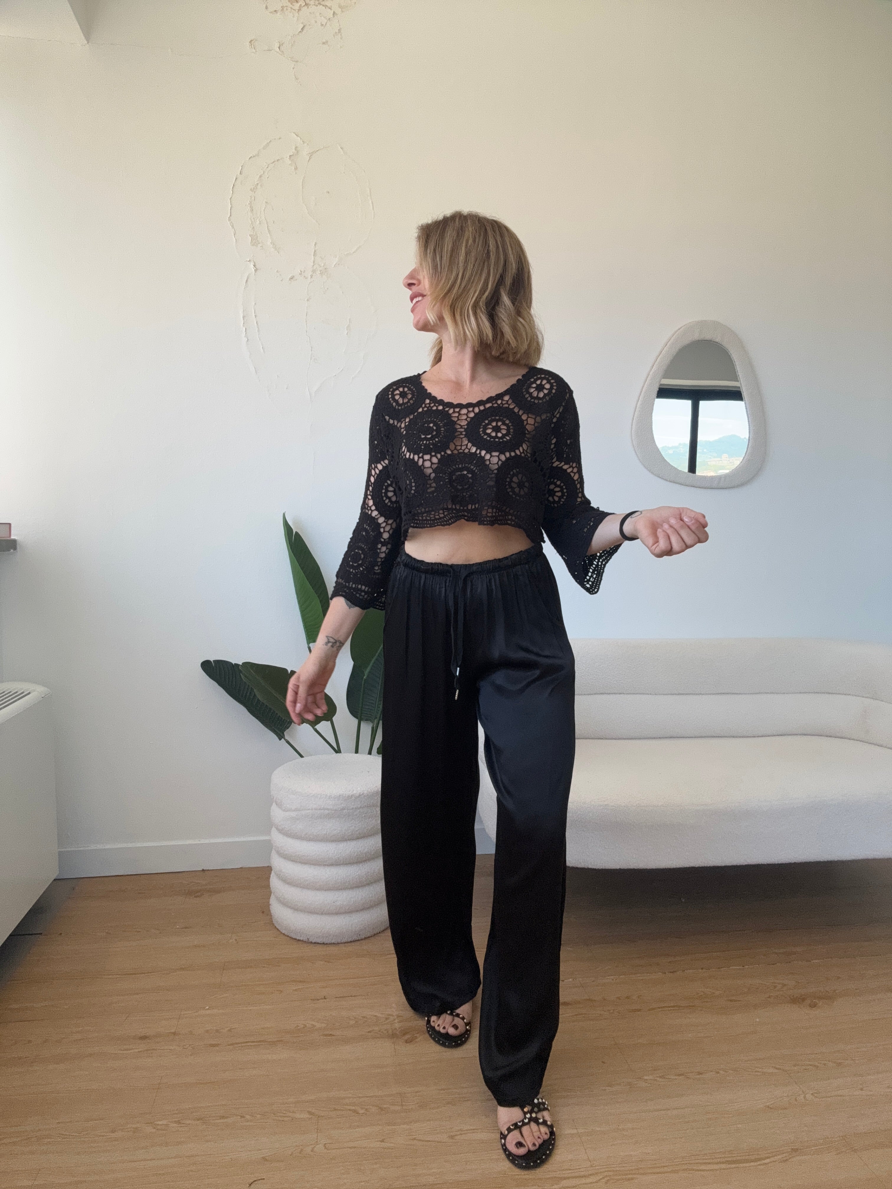 Pantalaccio effetto seta a palazzo