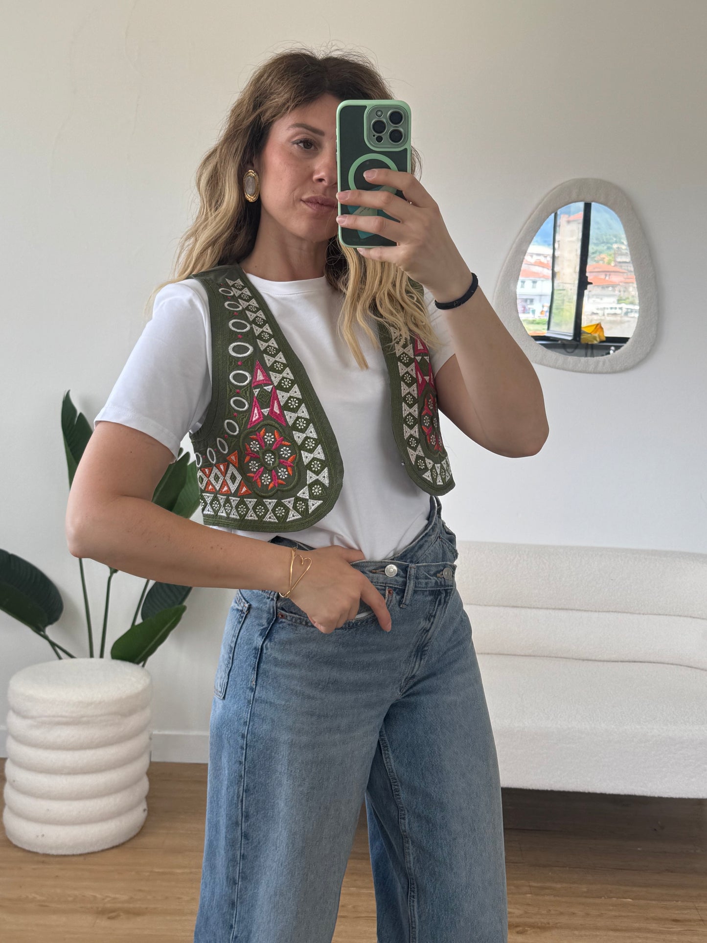 Gilet hippie verde