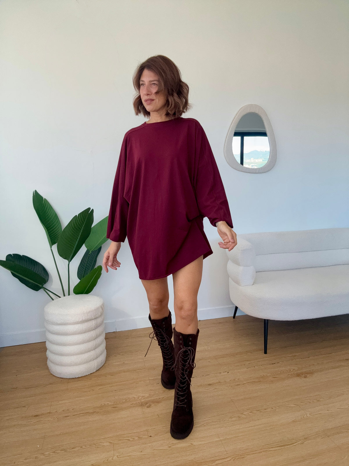 Abito oversize basic in cotone