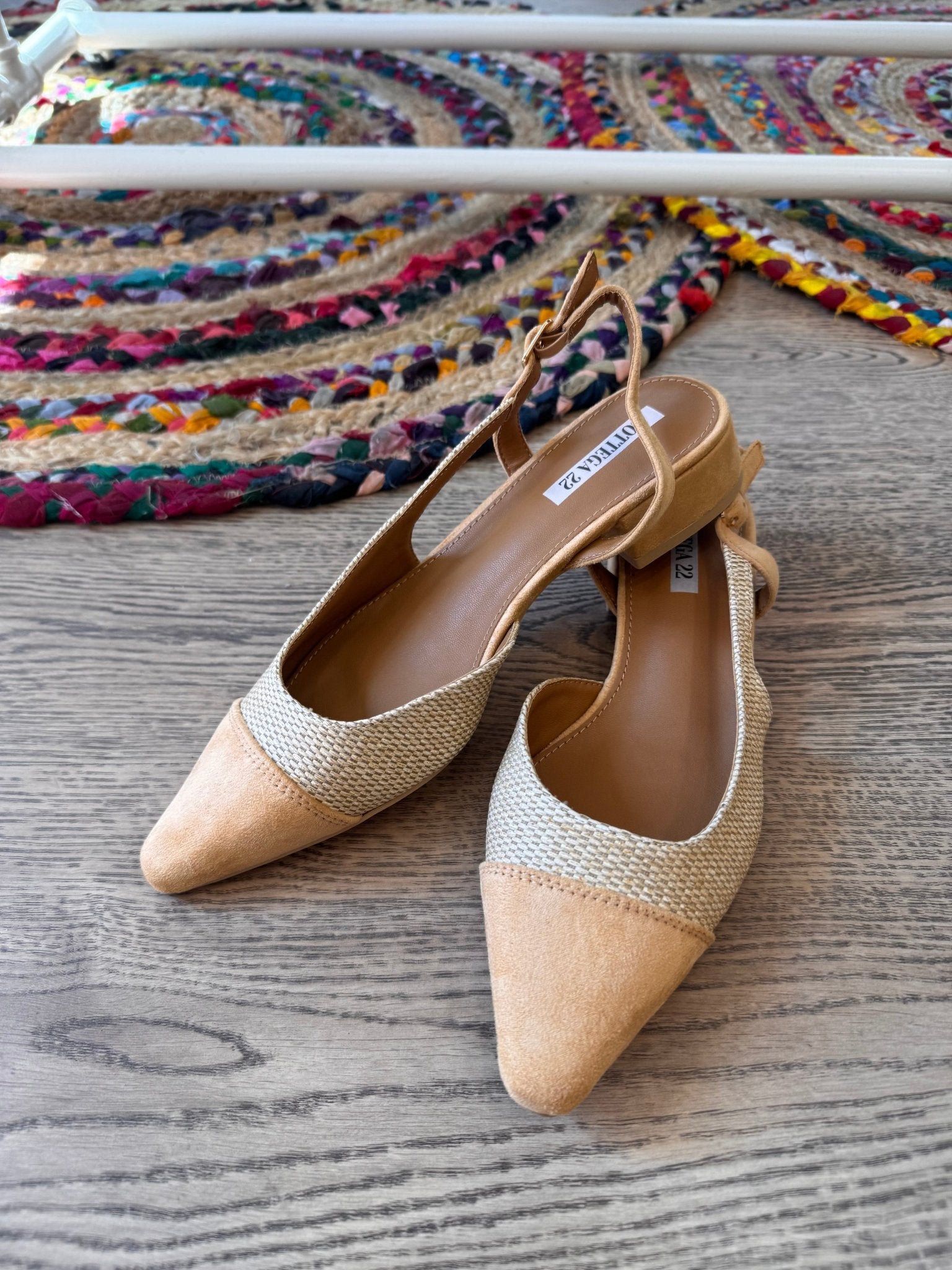 Slingback rattan punta scamosciata - GGlam