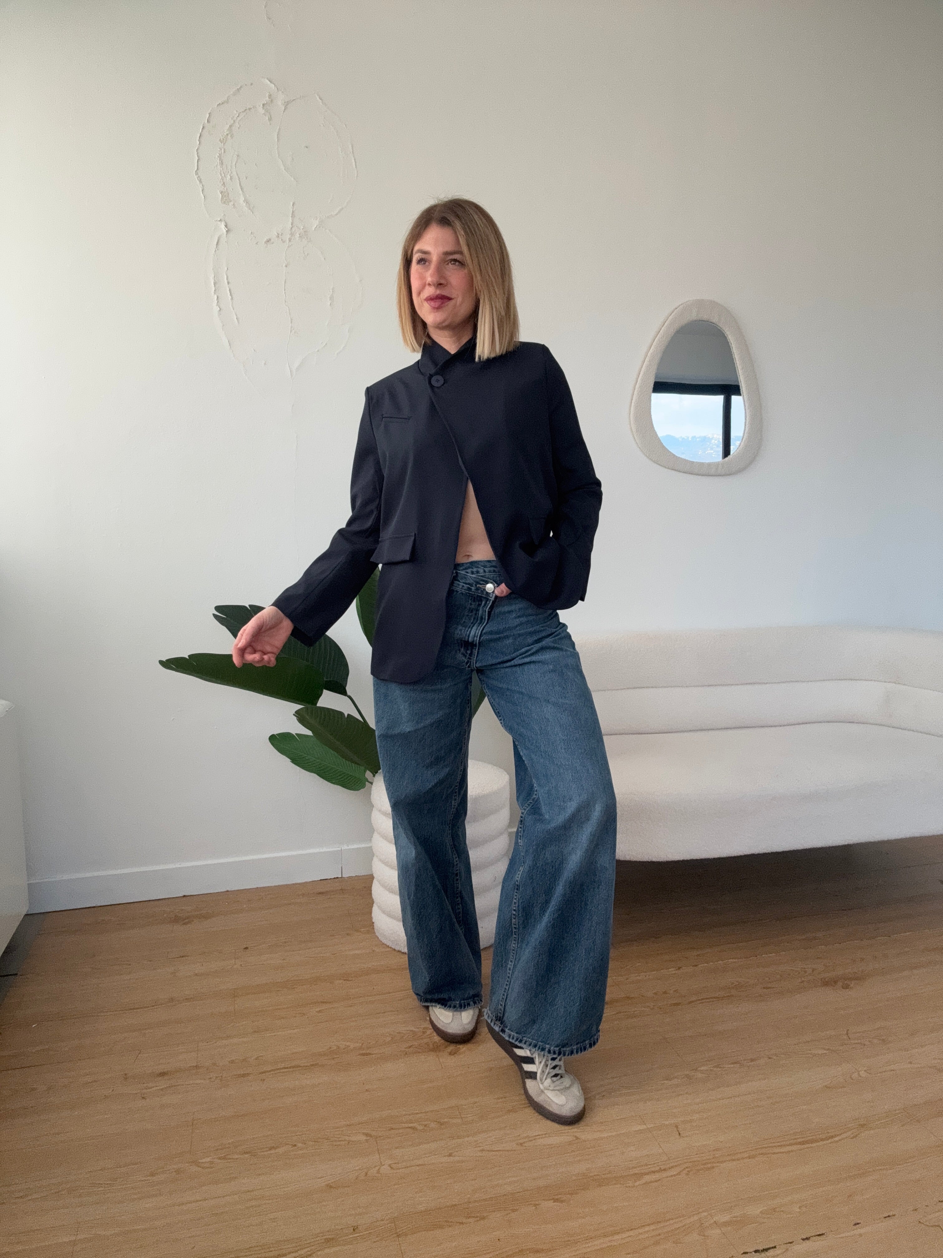 Blazer mezzo collo con spacco new colors