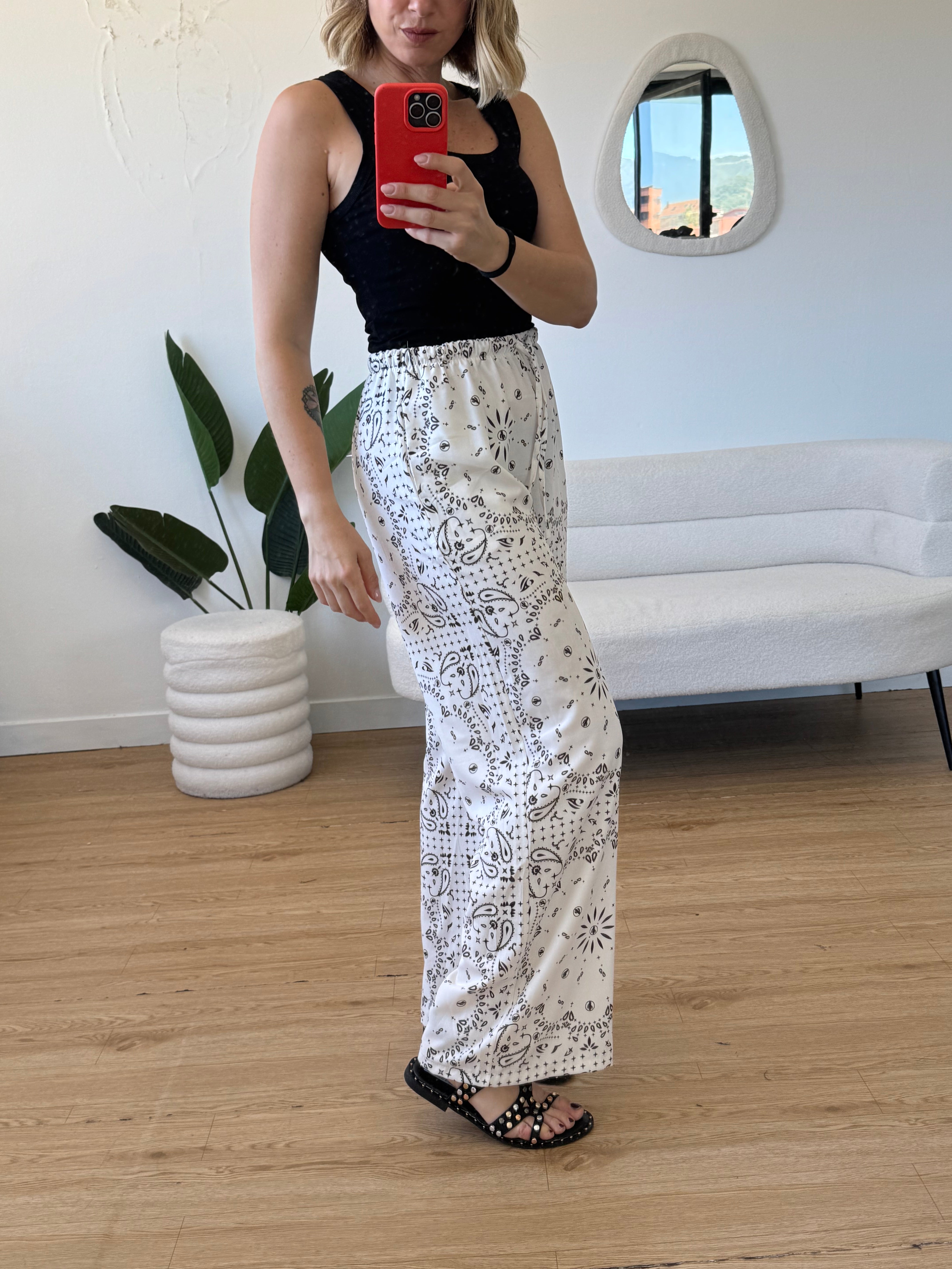 Pantaloni a palazzo stampa bandana