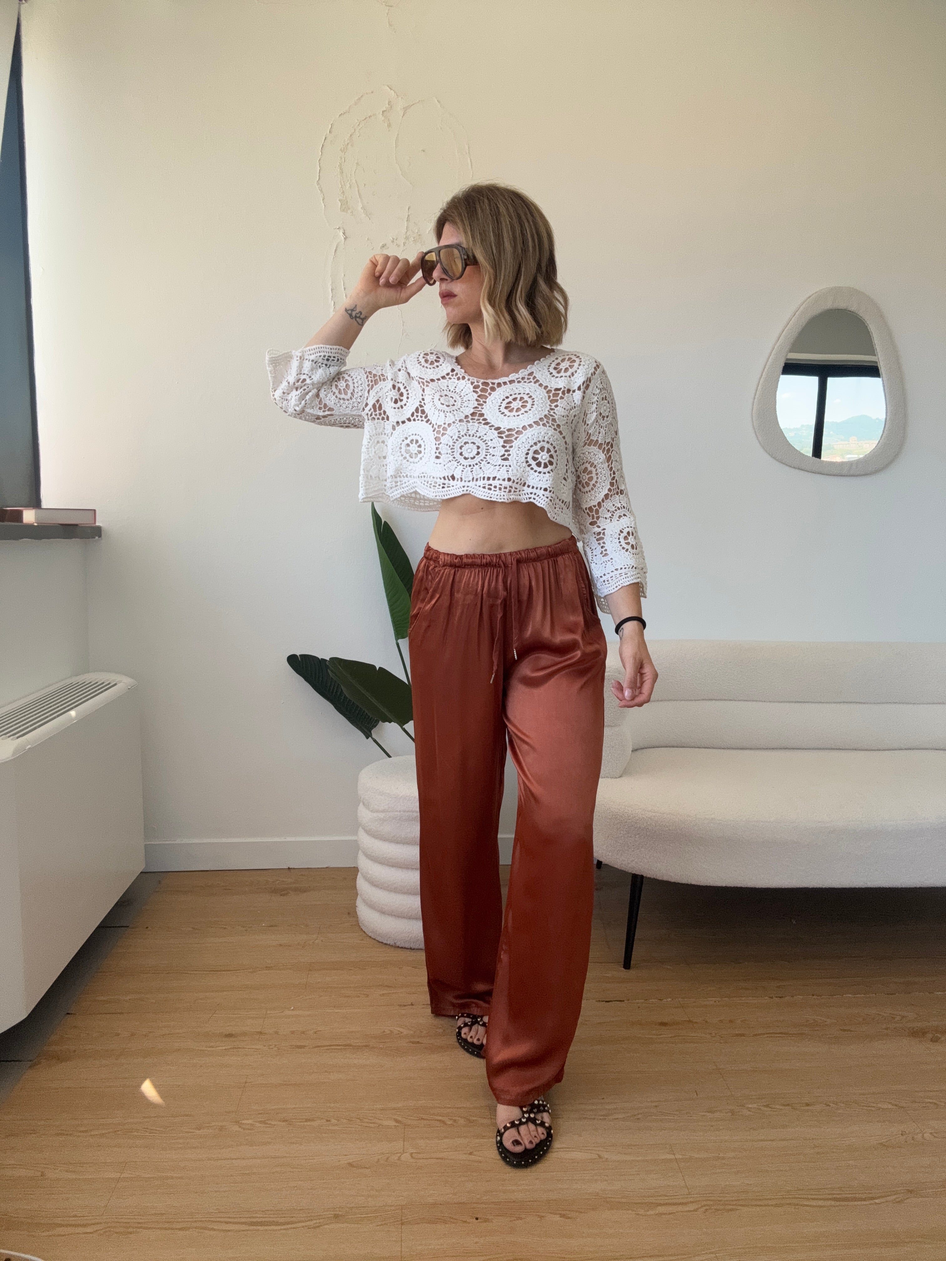 Pantalaccio effetto seta a palazzo