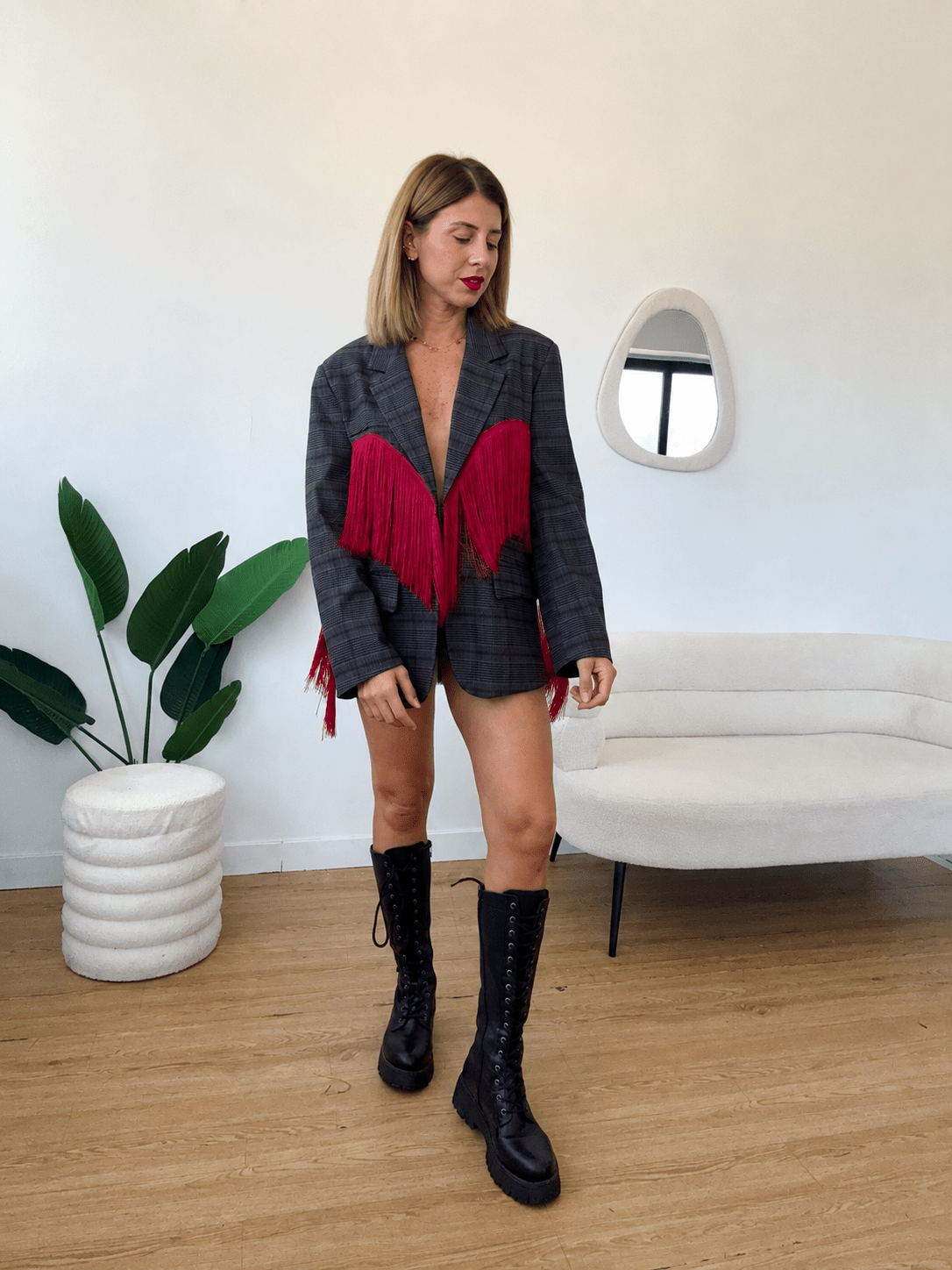 LUMINA- Blazer con frange oversize - GGlam