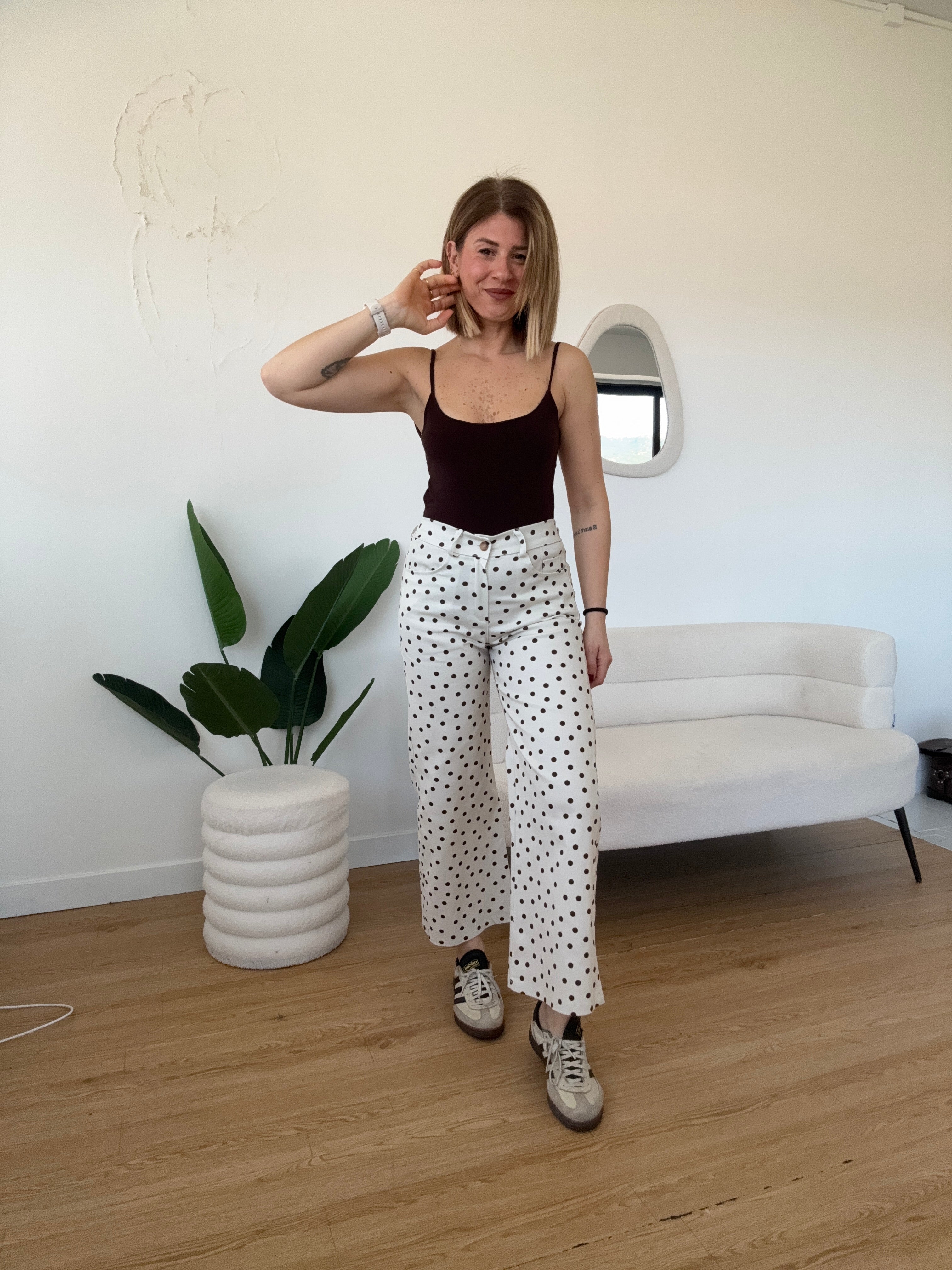 Jeans 7/8 a pois