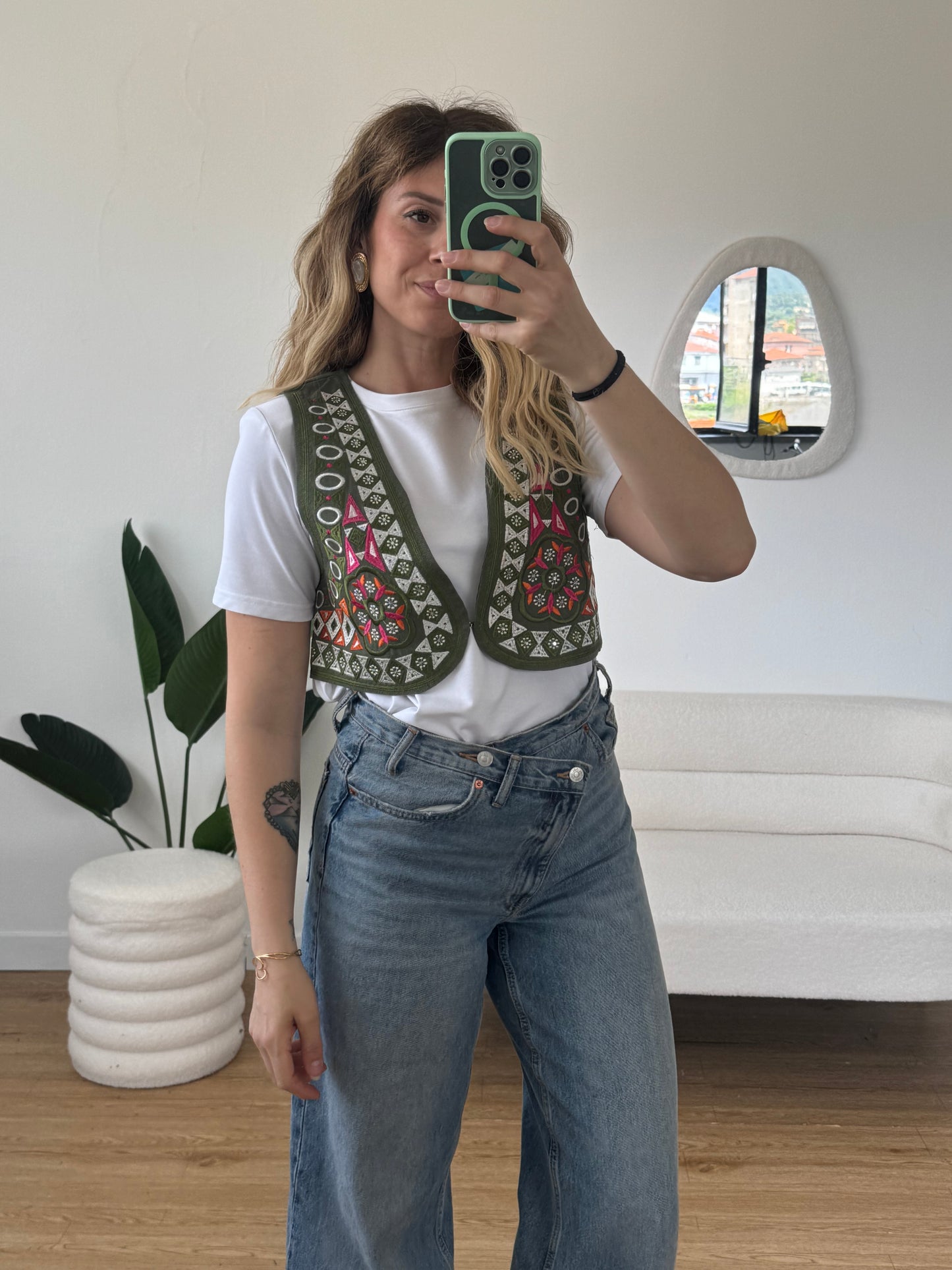 Gilet hippie verde
