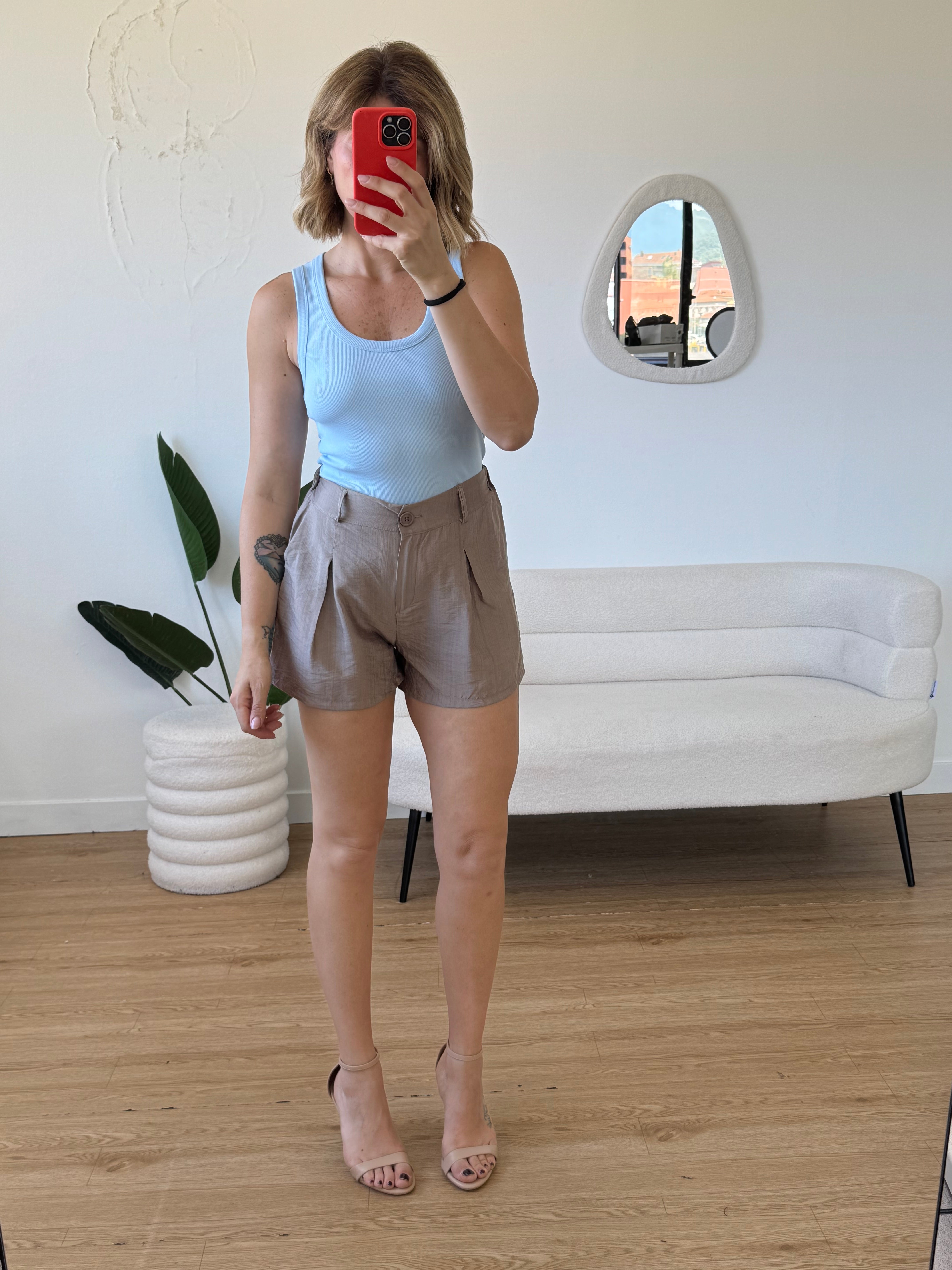 Completo lino shorts
