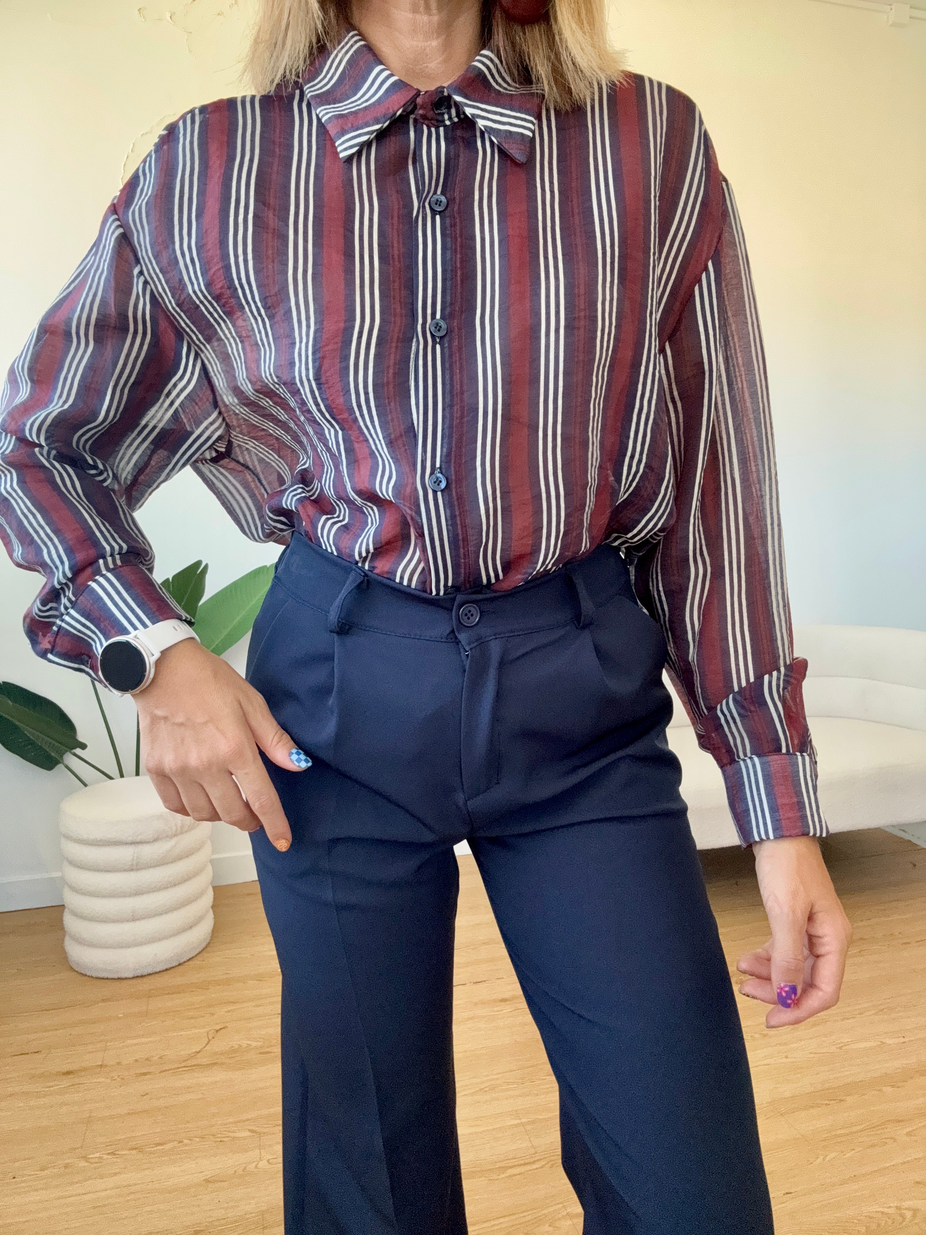 Camicia a righe morbida