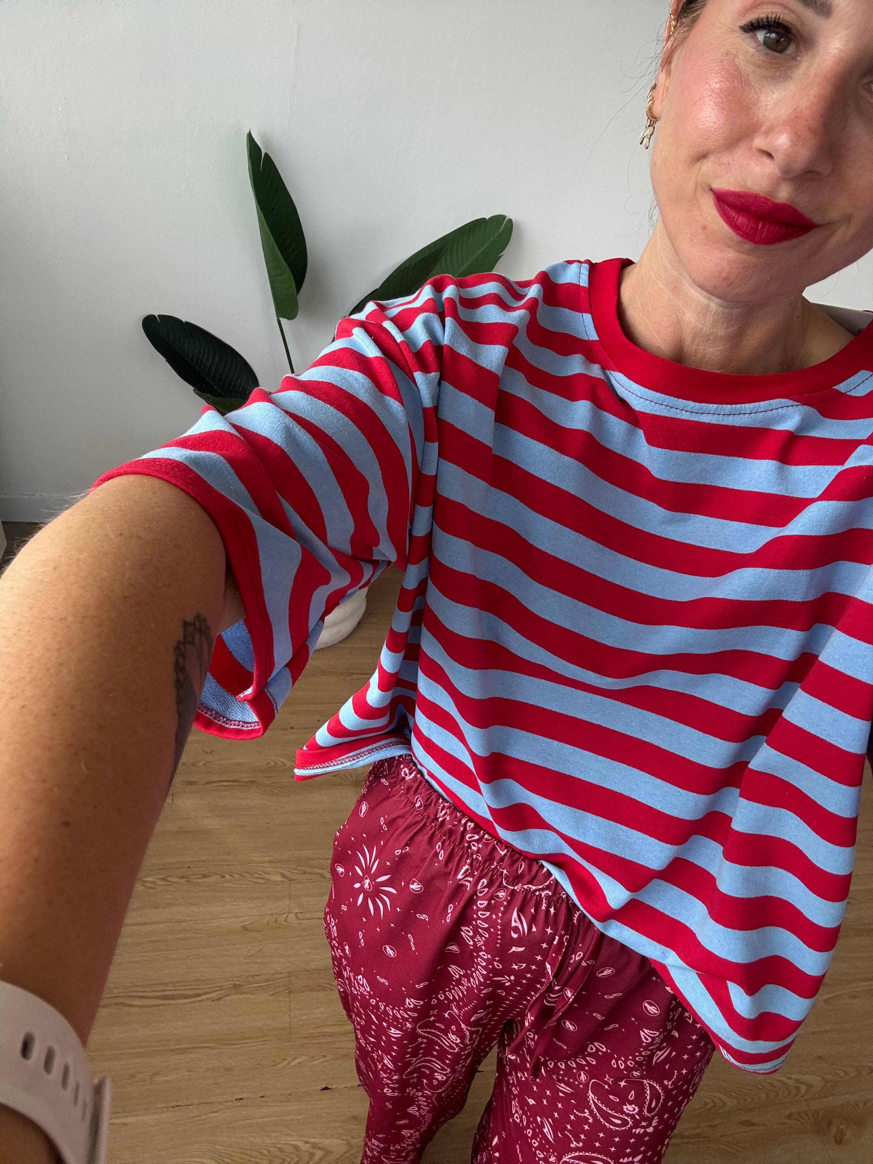 T-shirt a righe mezze maniche
