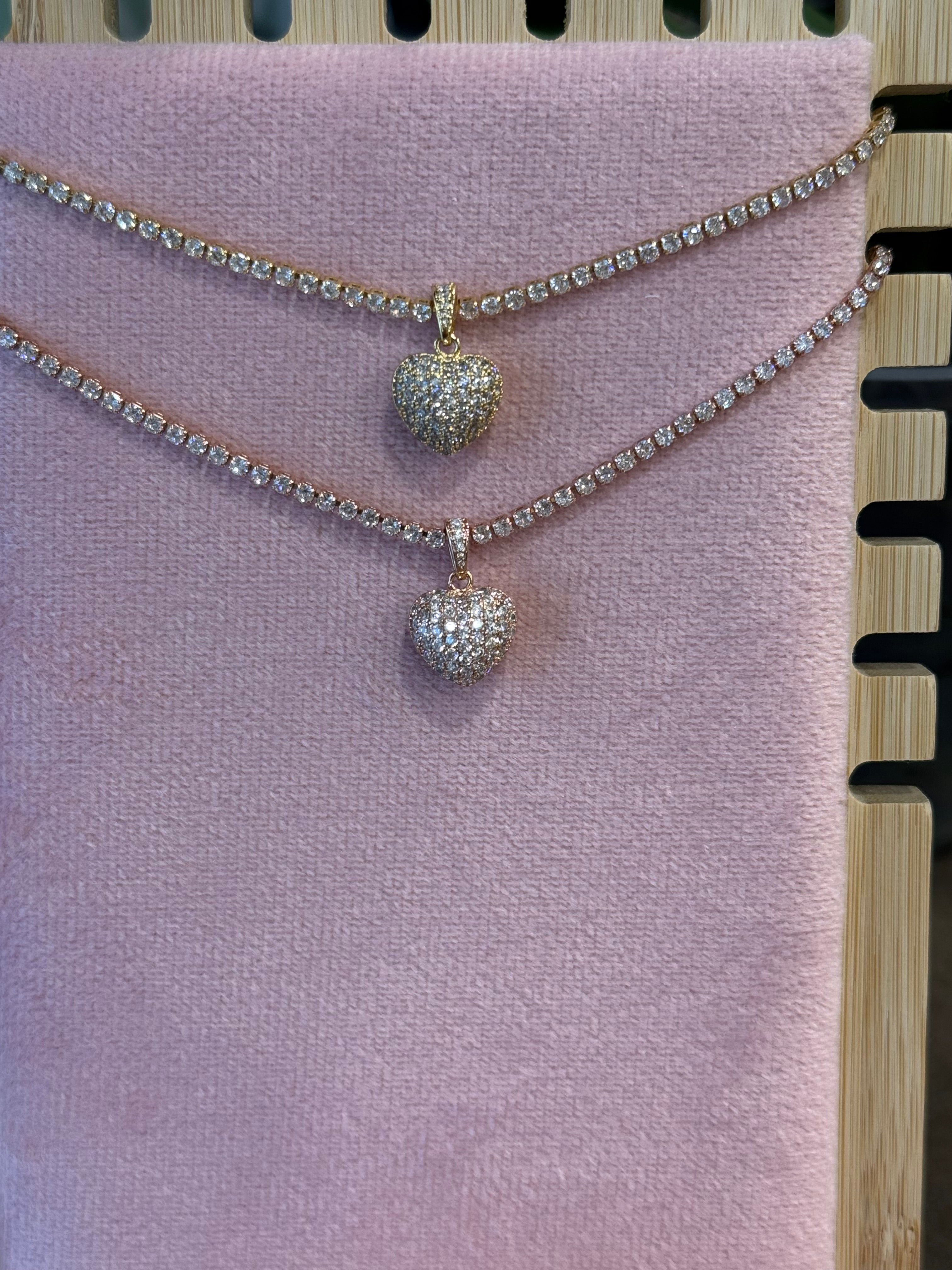 Collana cuore strass