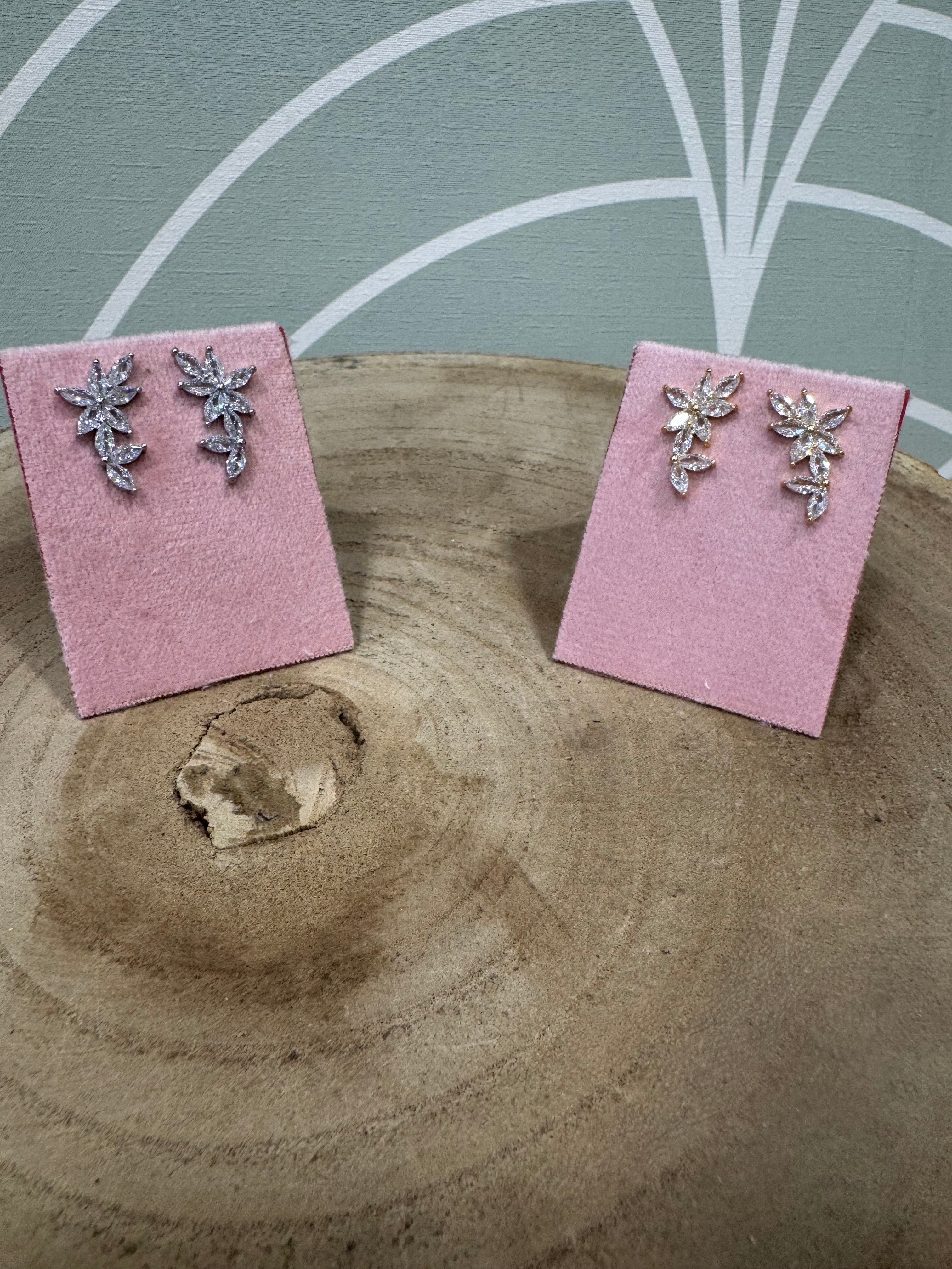 Orecchini fiore strass
