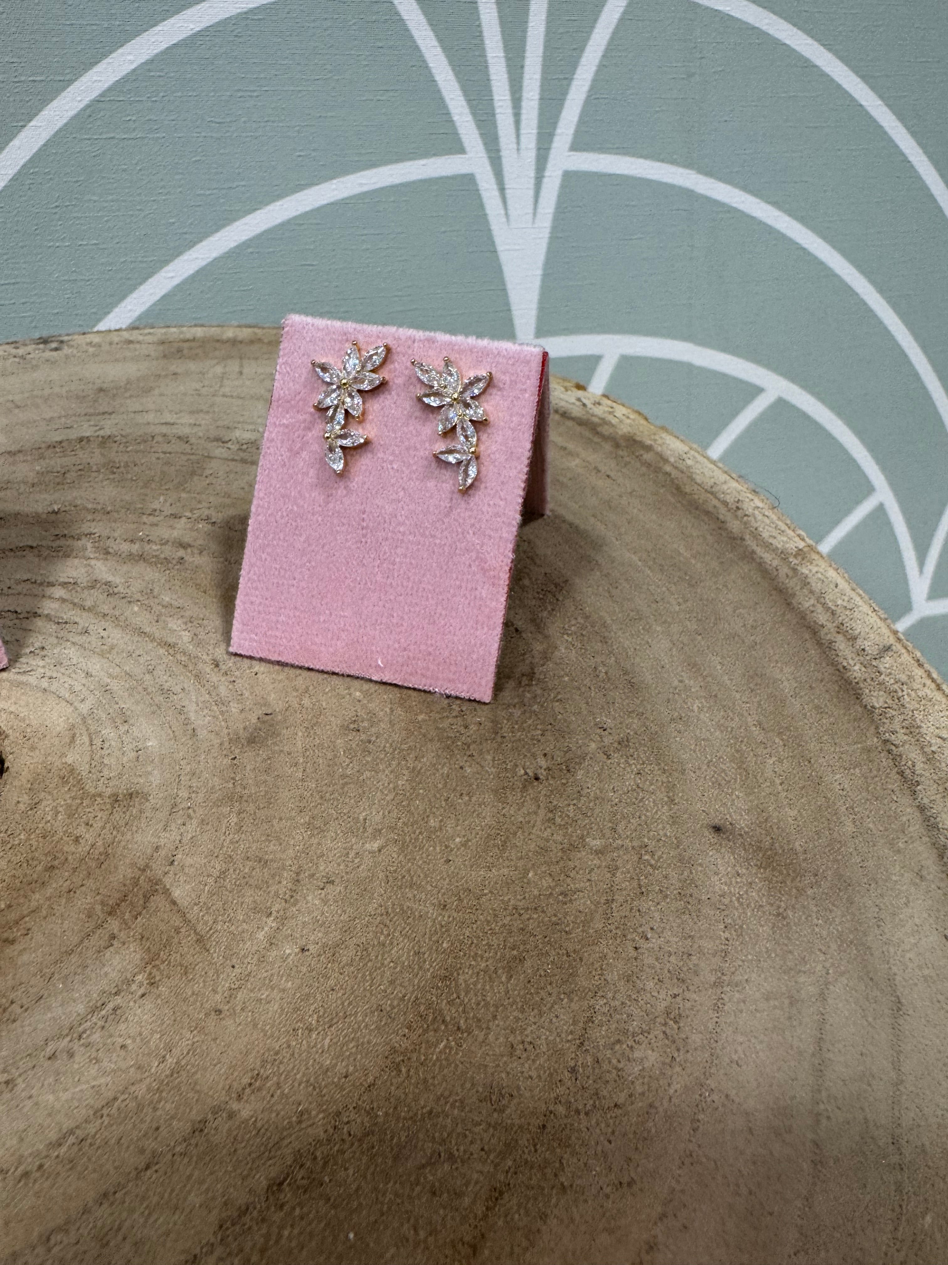 Orecchini fiore strass