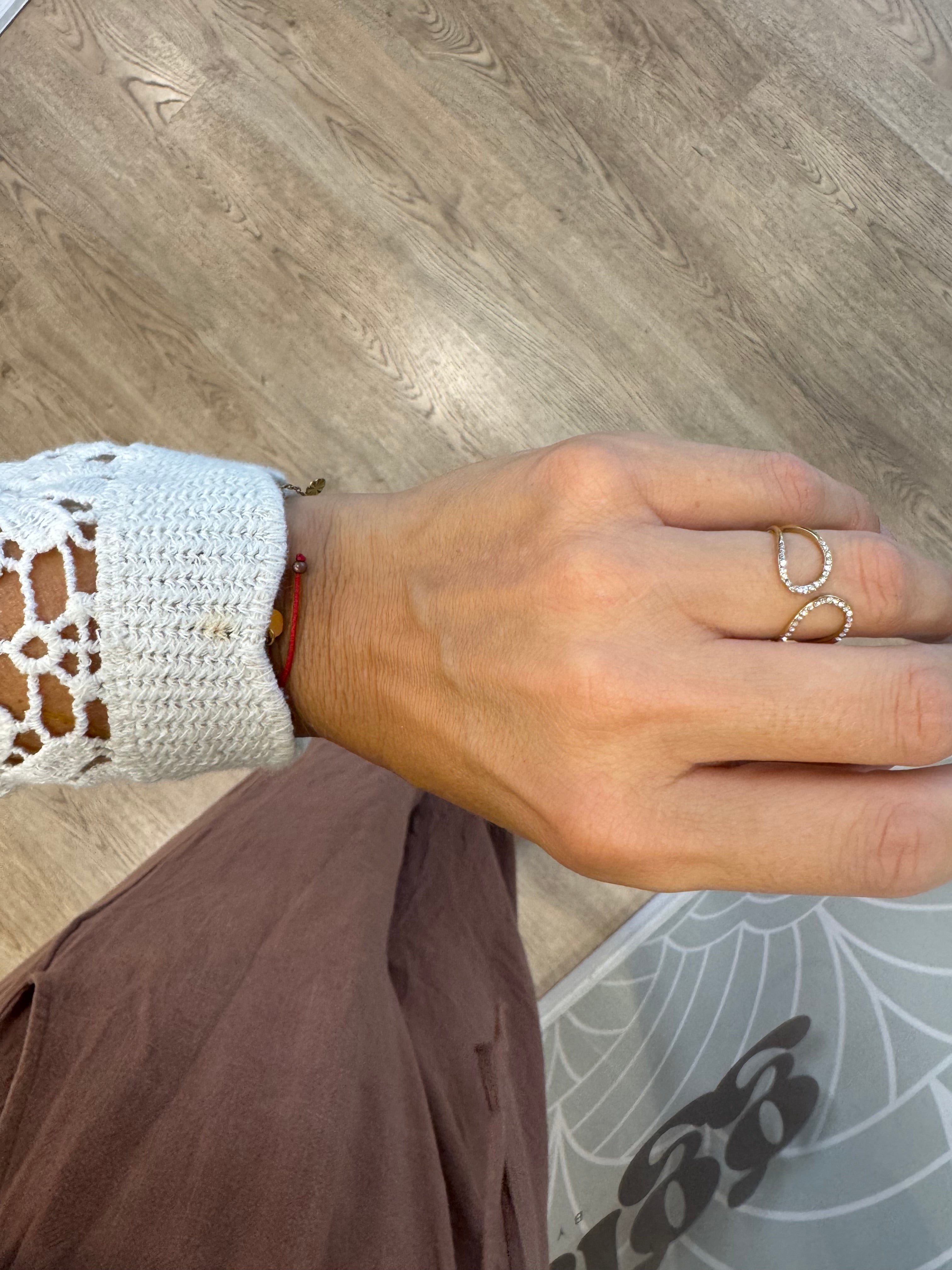 Anello mini onde strass