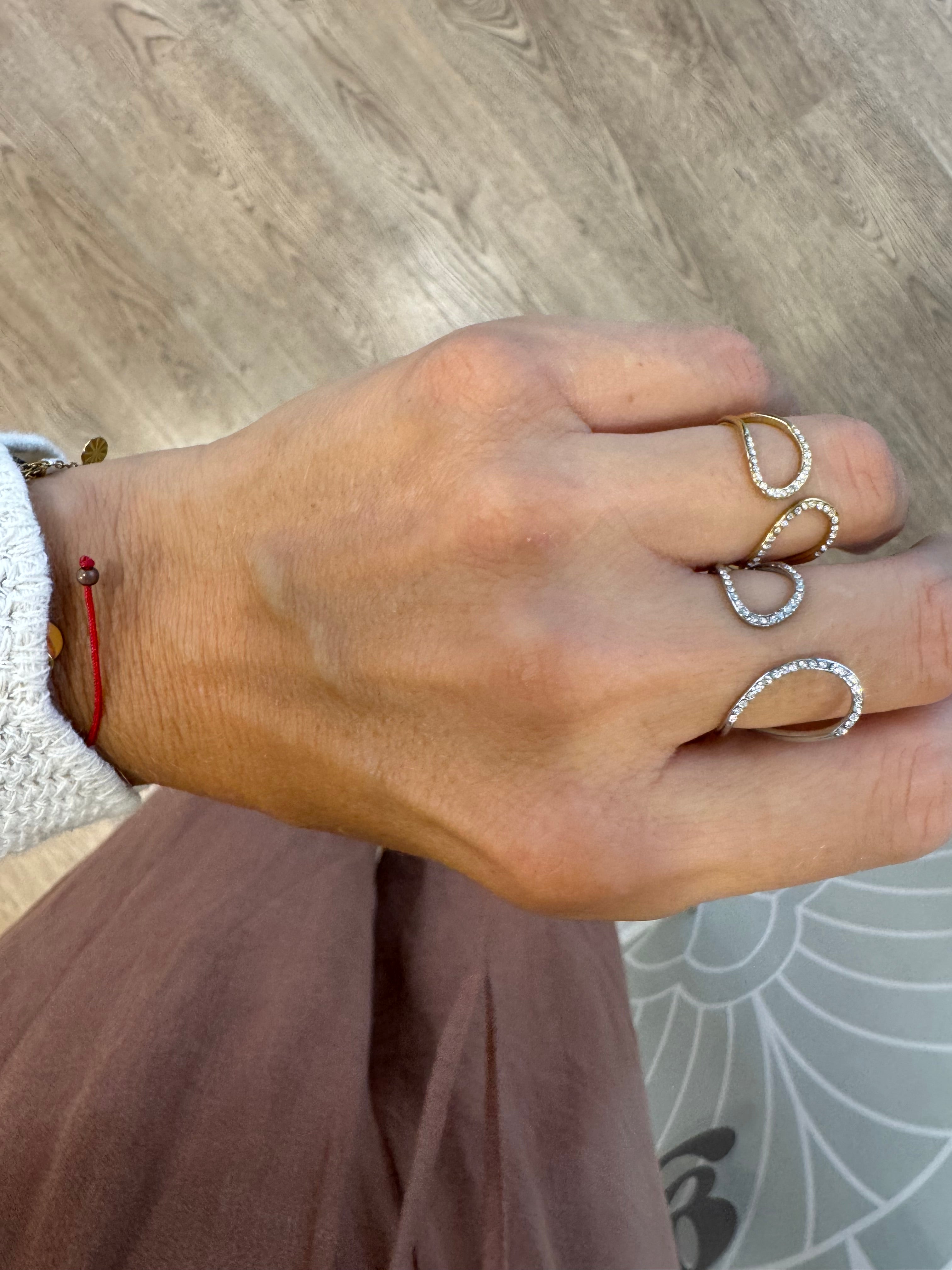 Anello mini onde strass