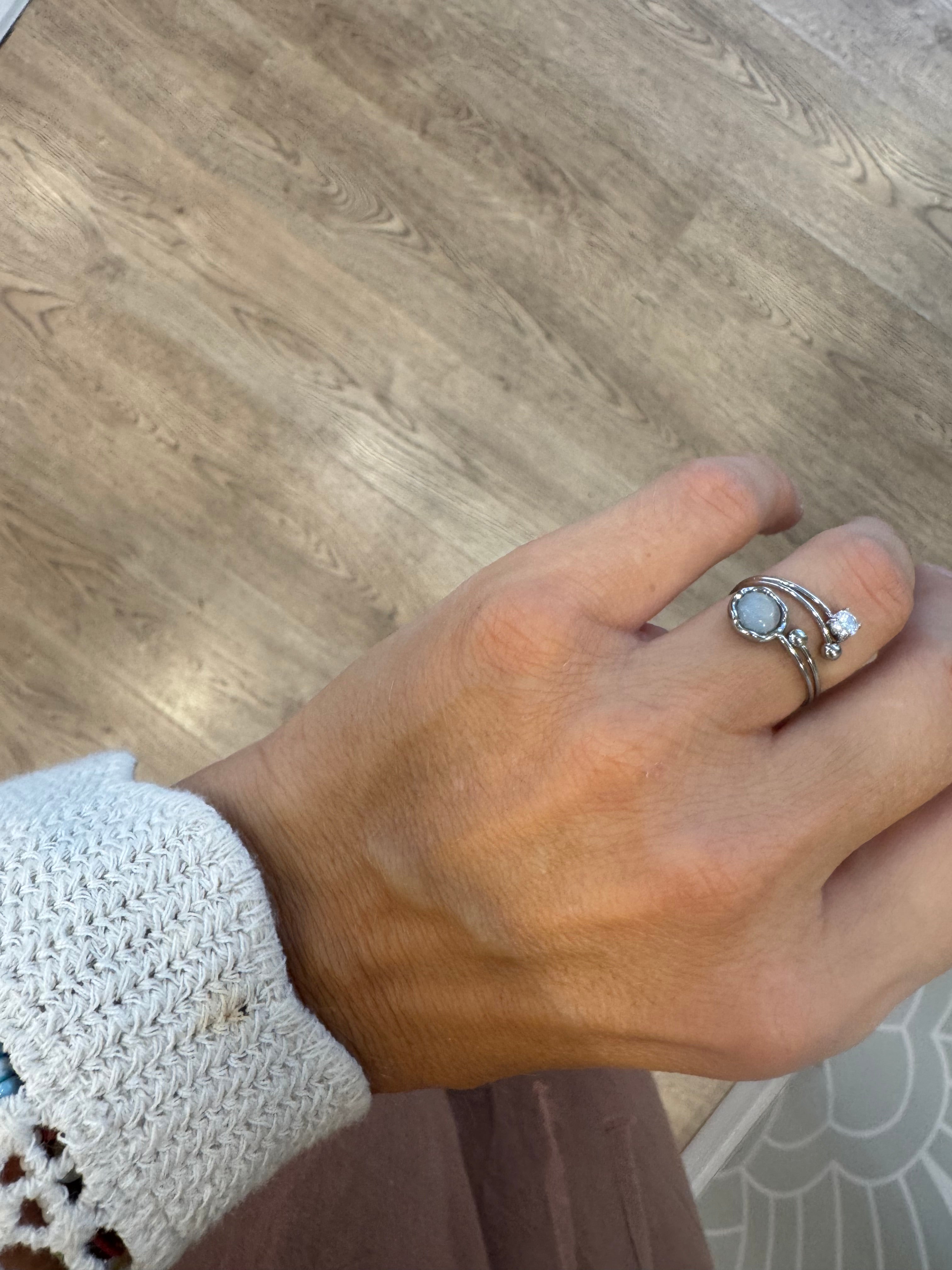Anello doppia pietra
