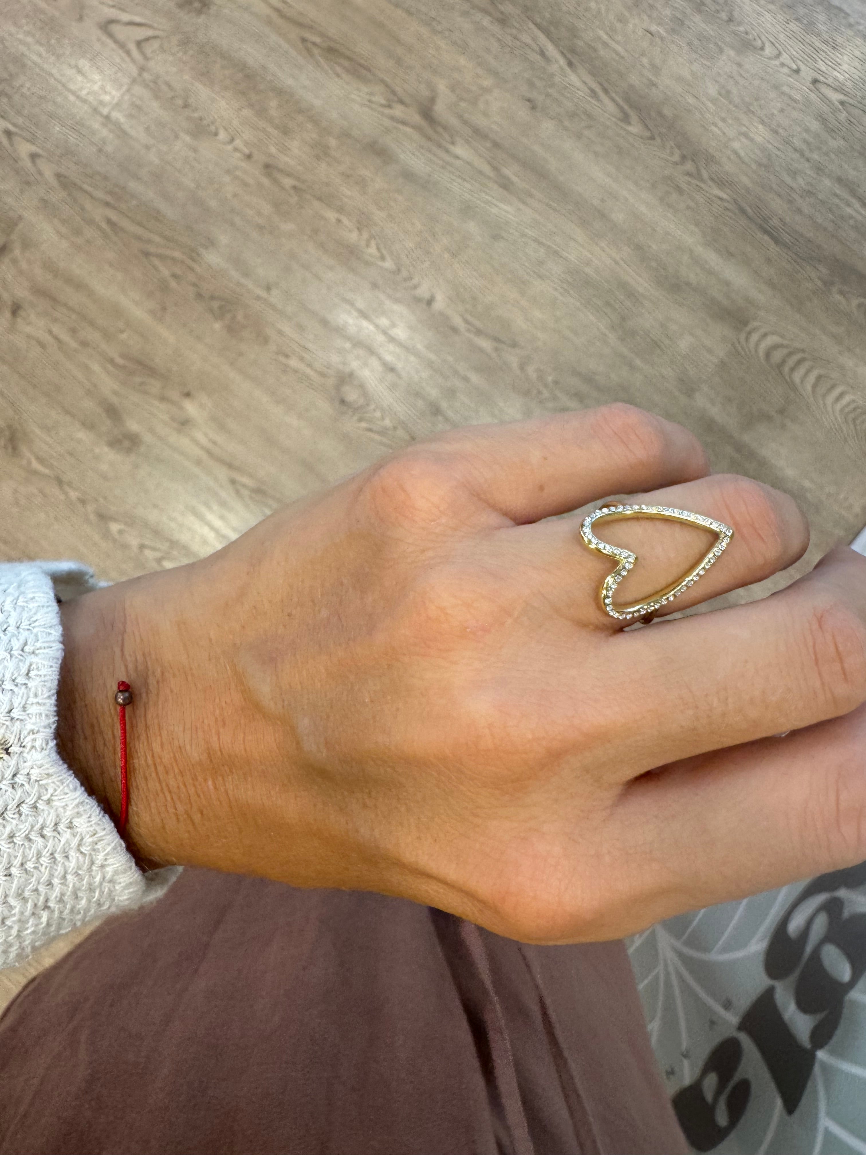 Anello cuore strass