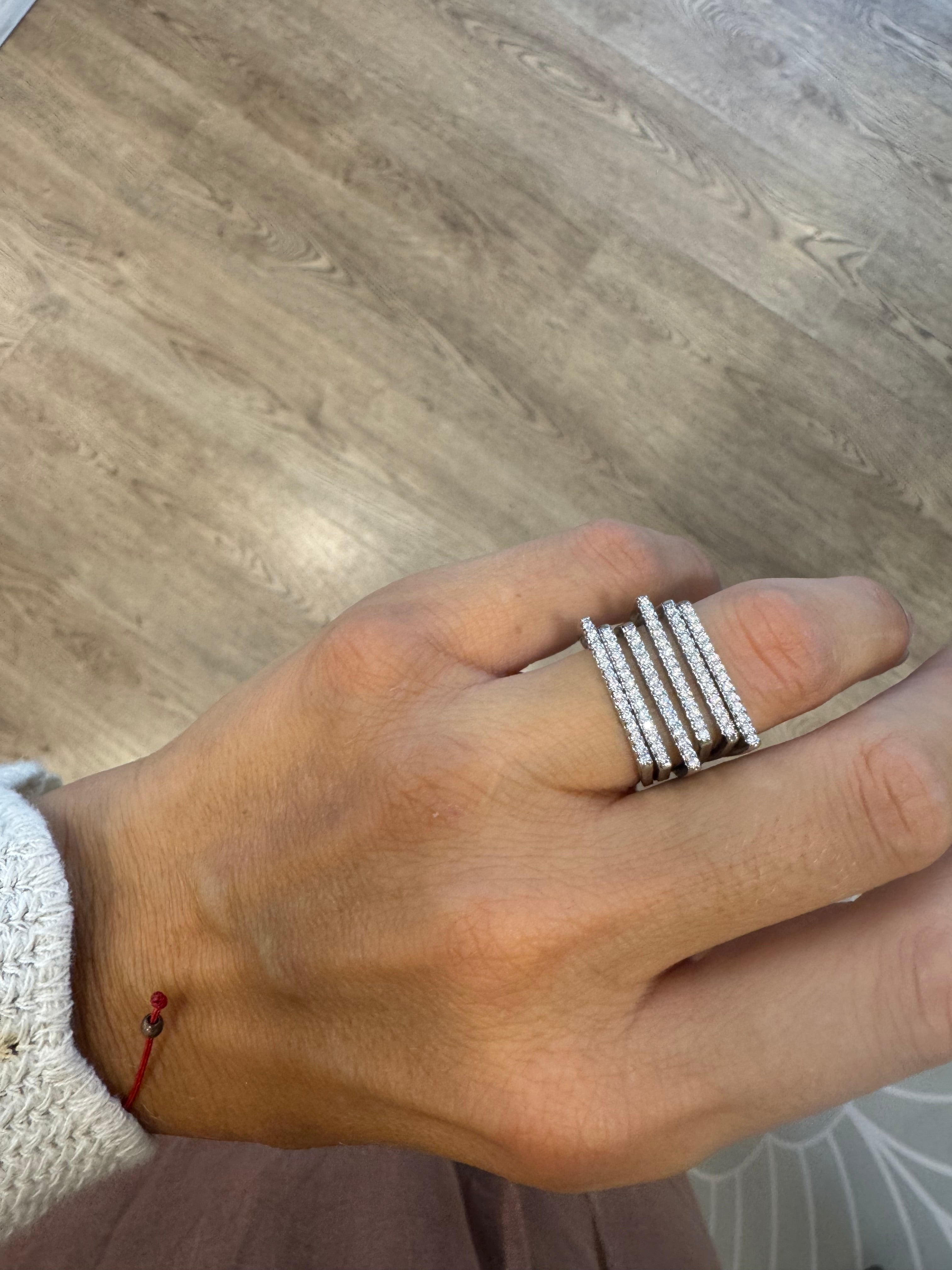 Anello squadrato con strass