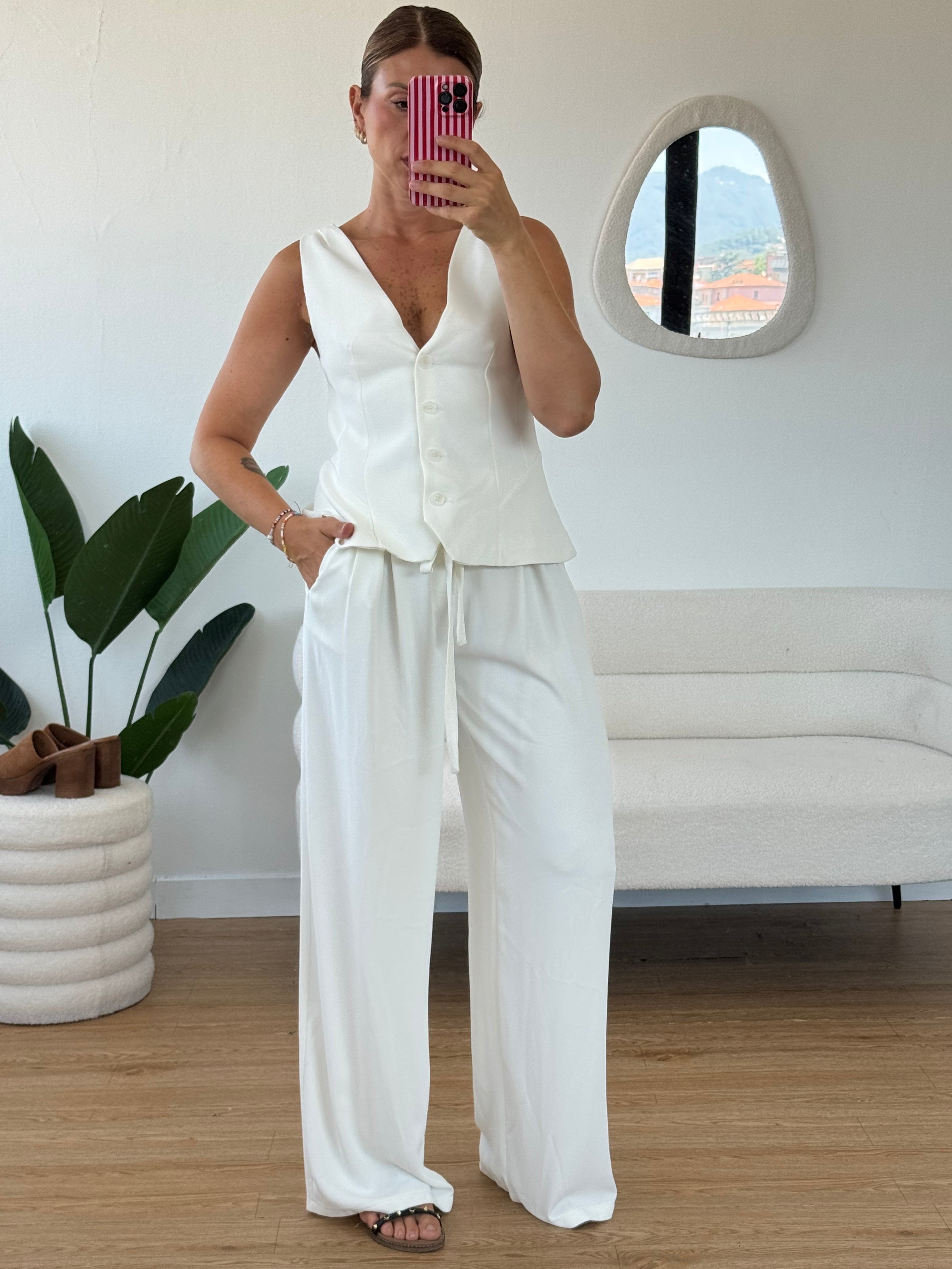 Pantaloni bianchi fluidi by Lumina