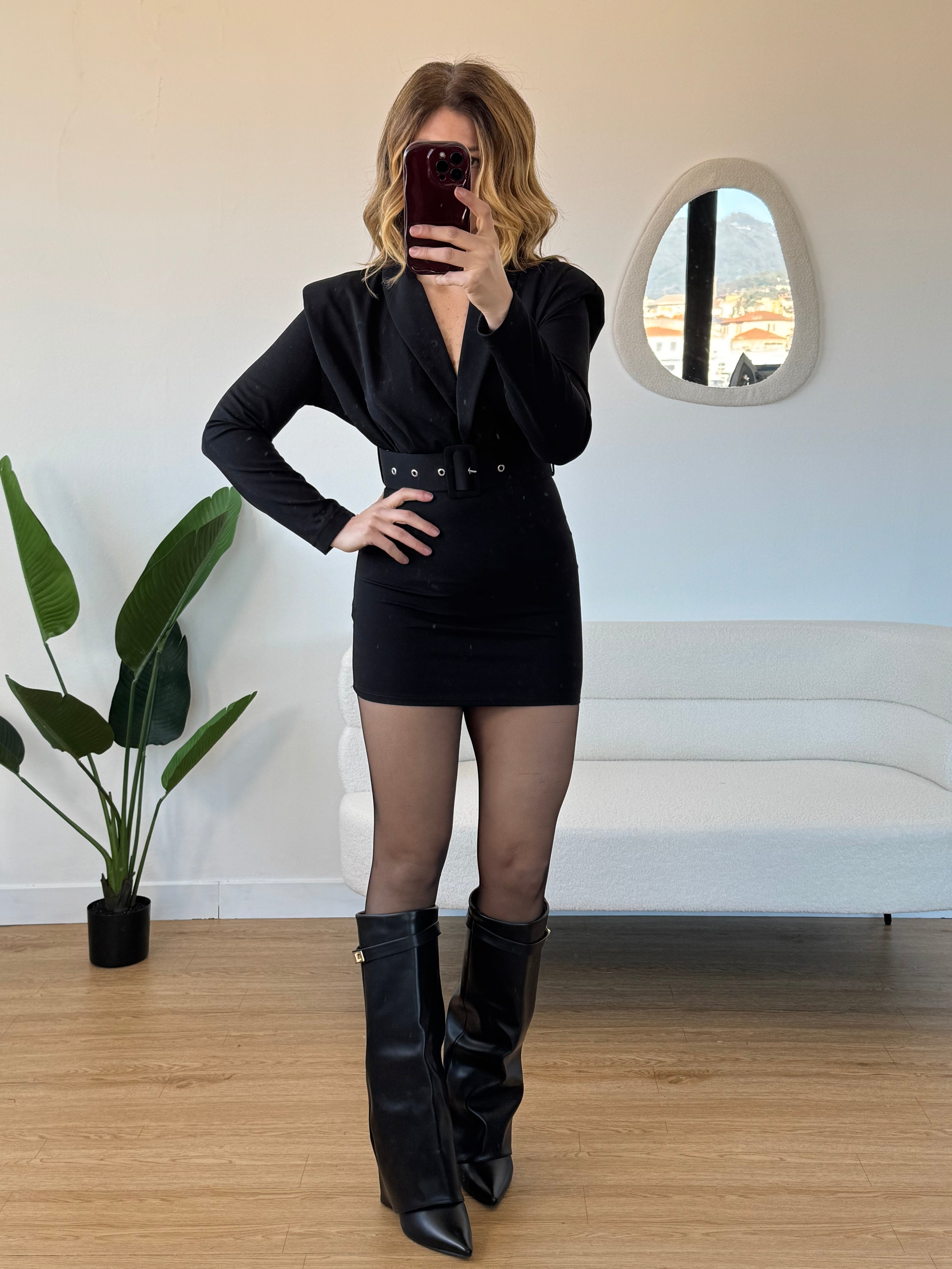 Tubino elasticizzato spalline e cintura