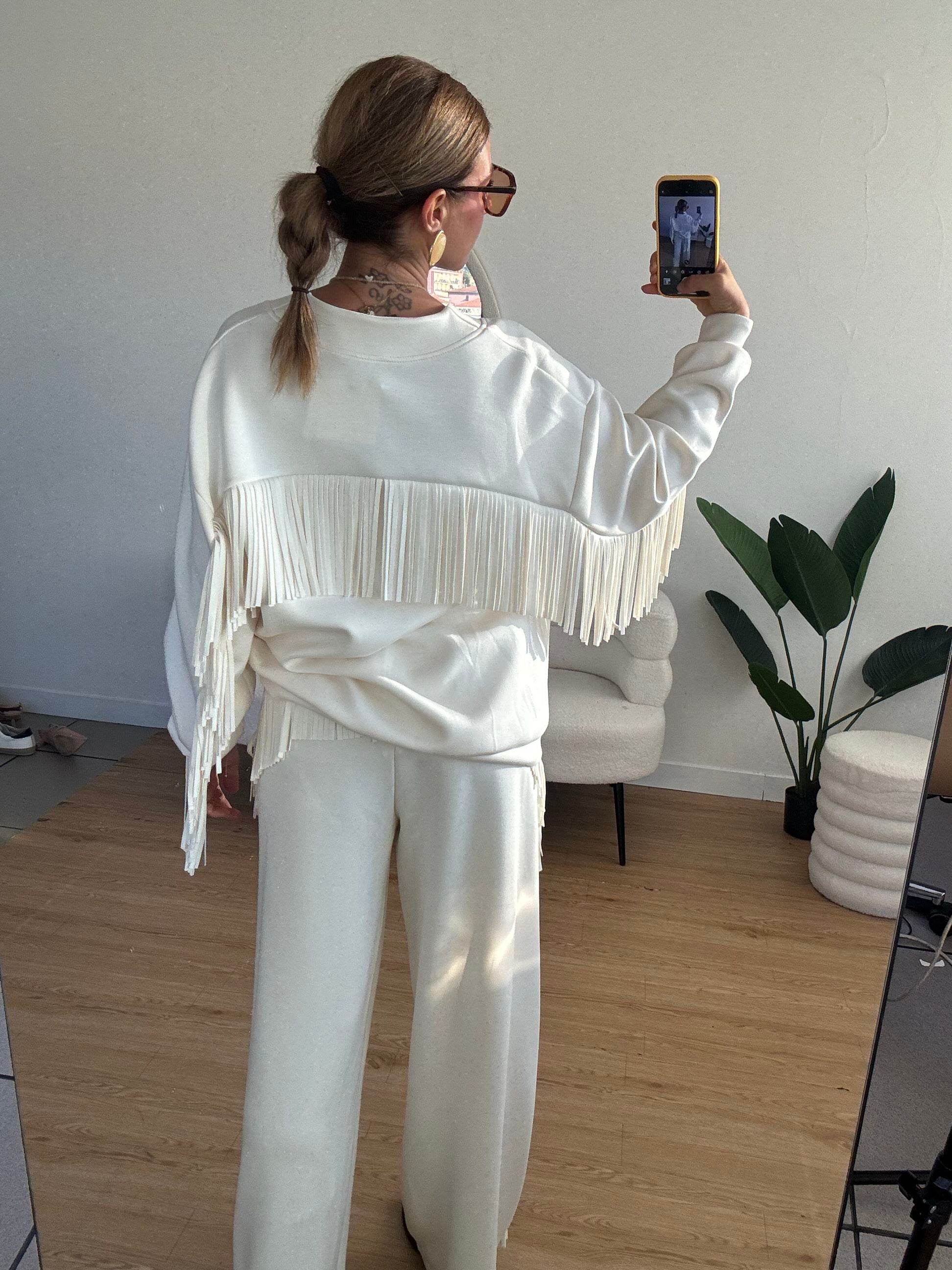 Felpa Cardigan con frange By Lumina