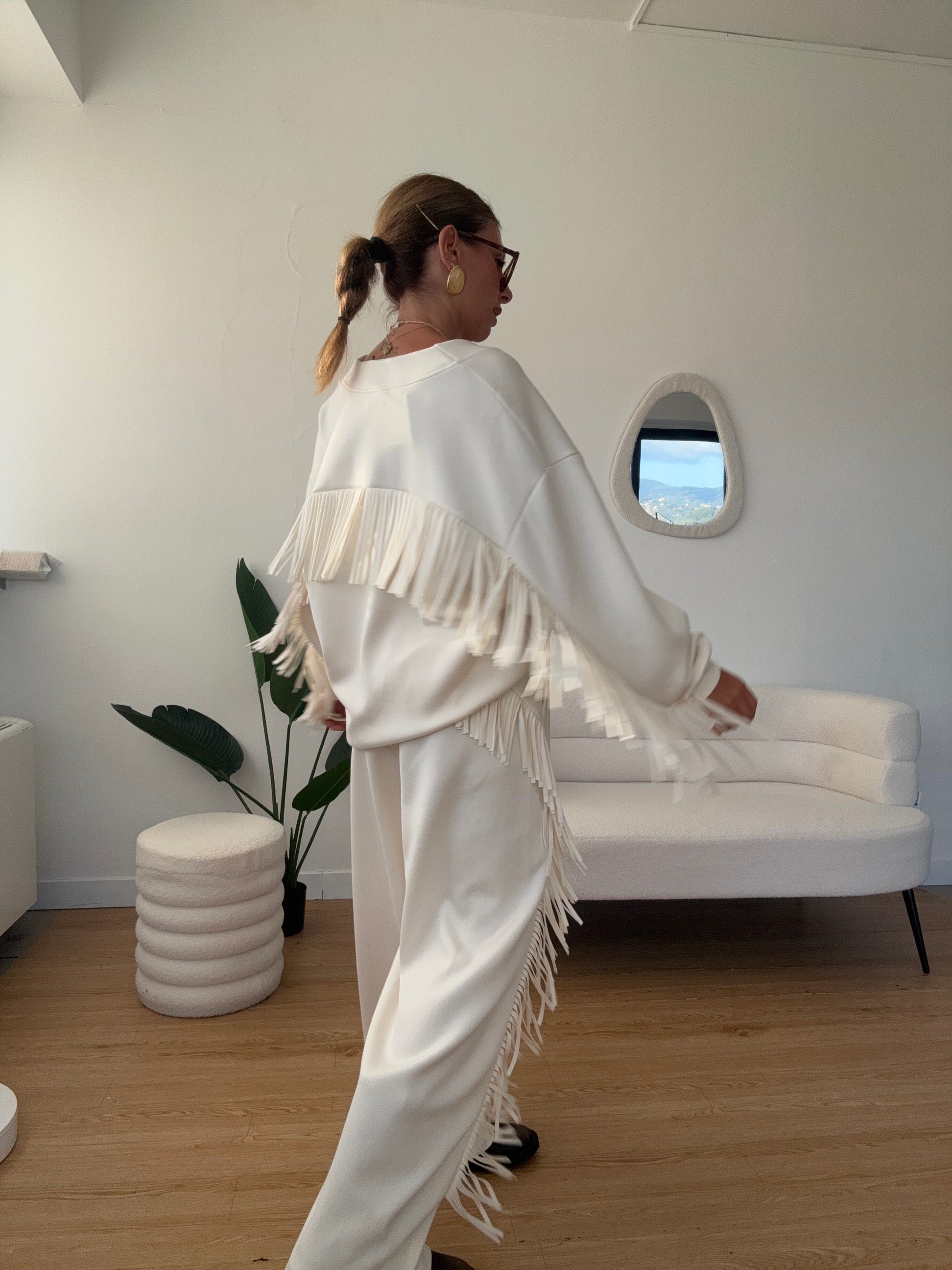 Felpa Cardigan con frange By Lumina