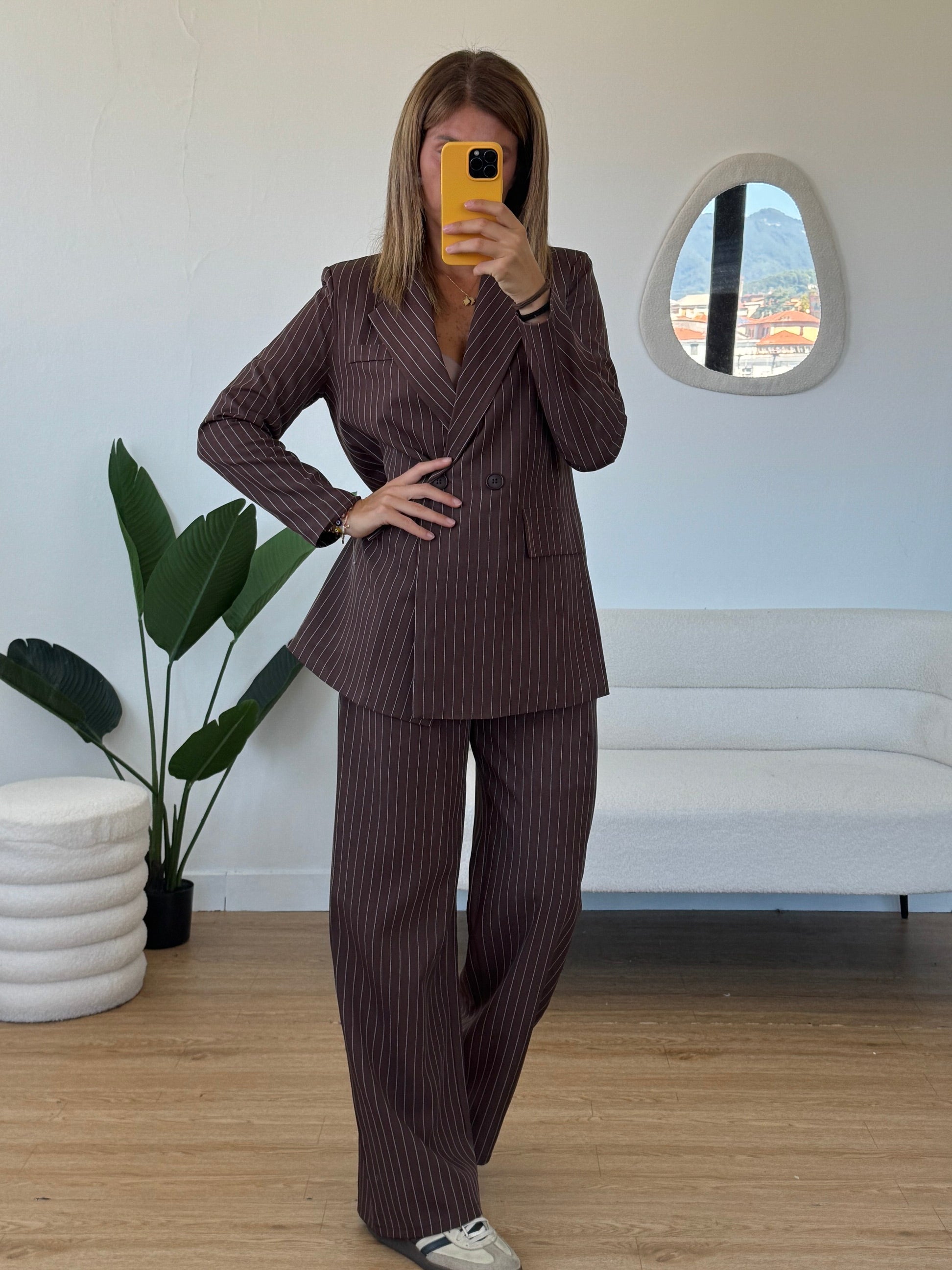 Completo gessato blazer over