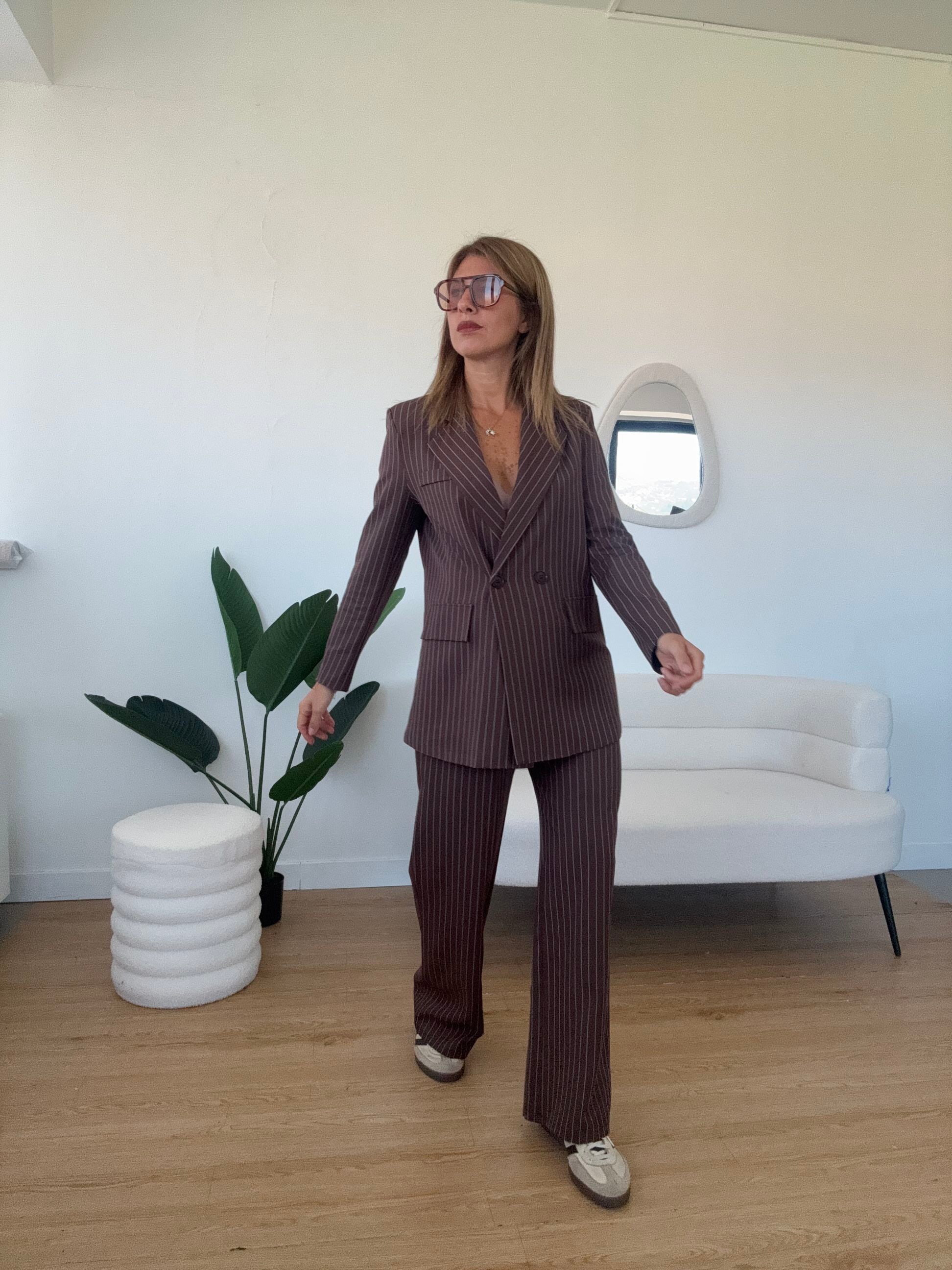 Completo gessato blazer over