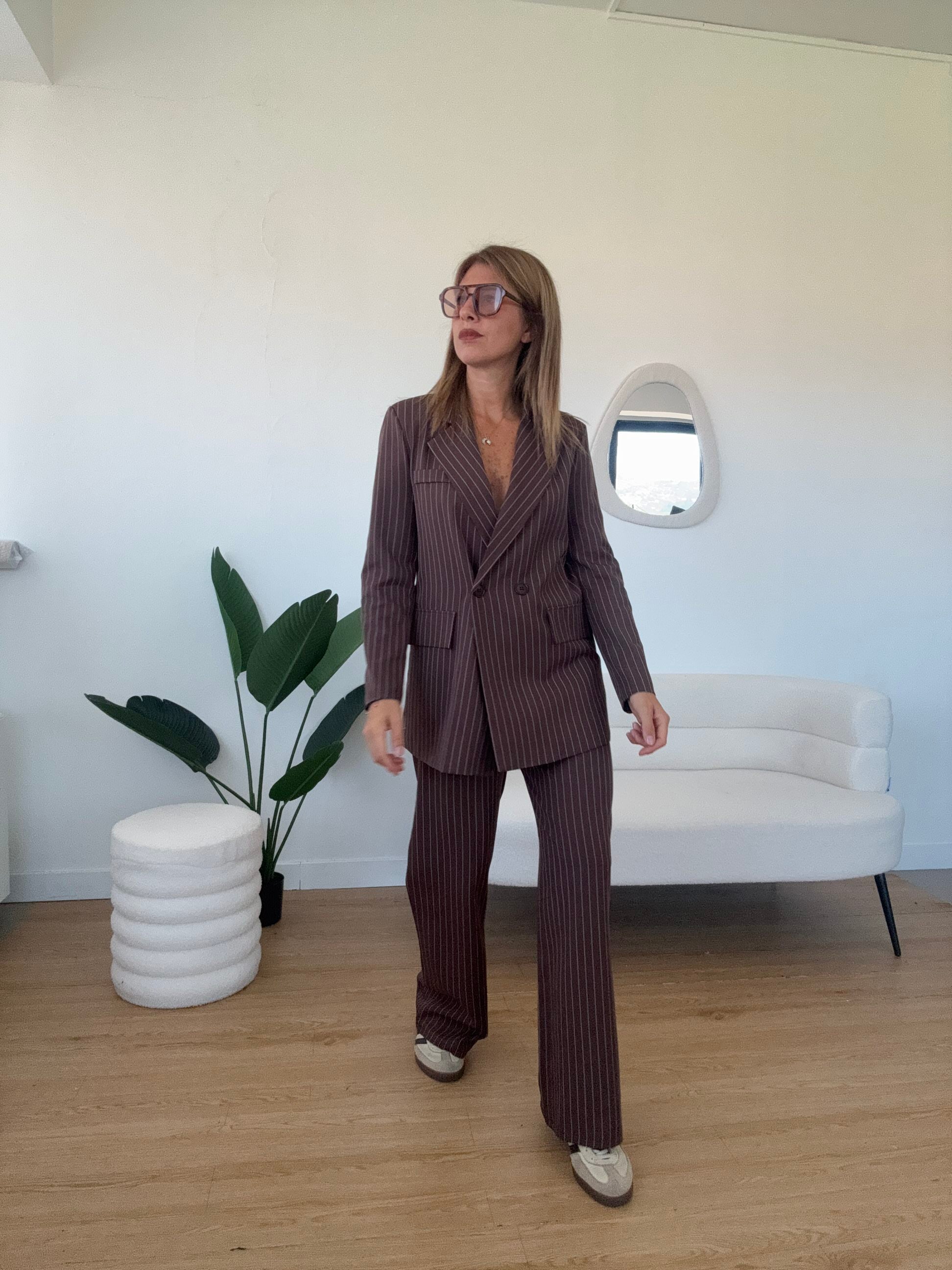 Completo gessato blazer over