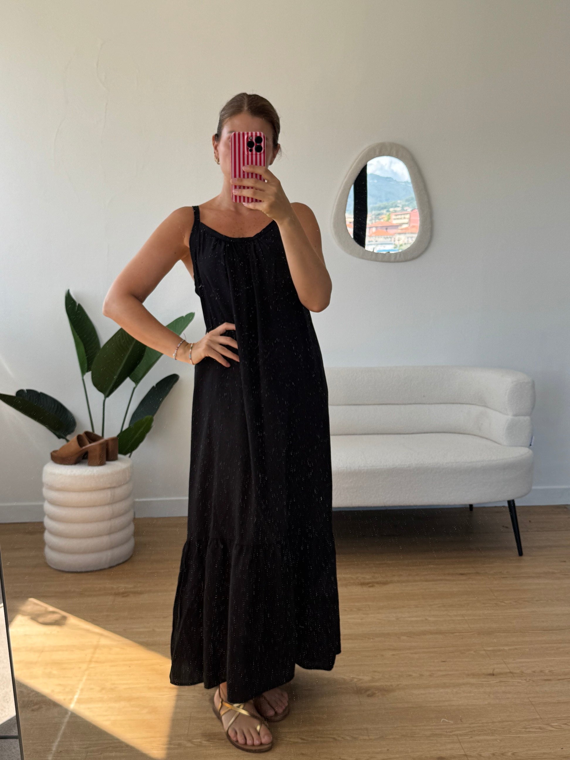 Vestito lungo con balza basic