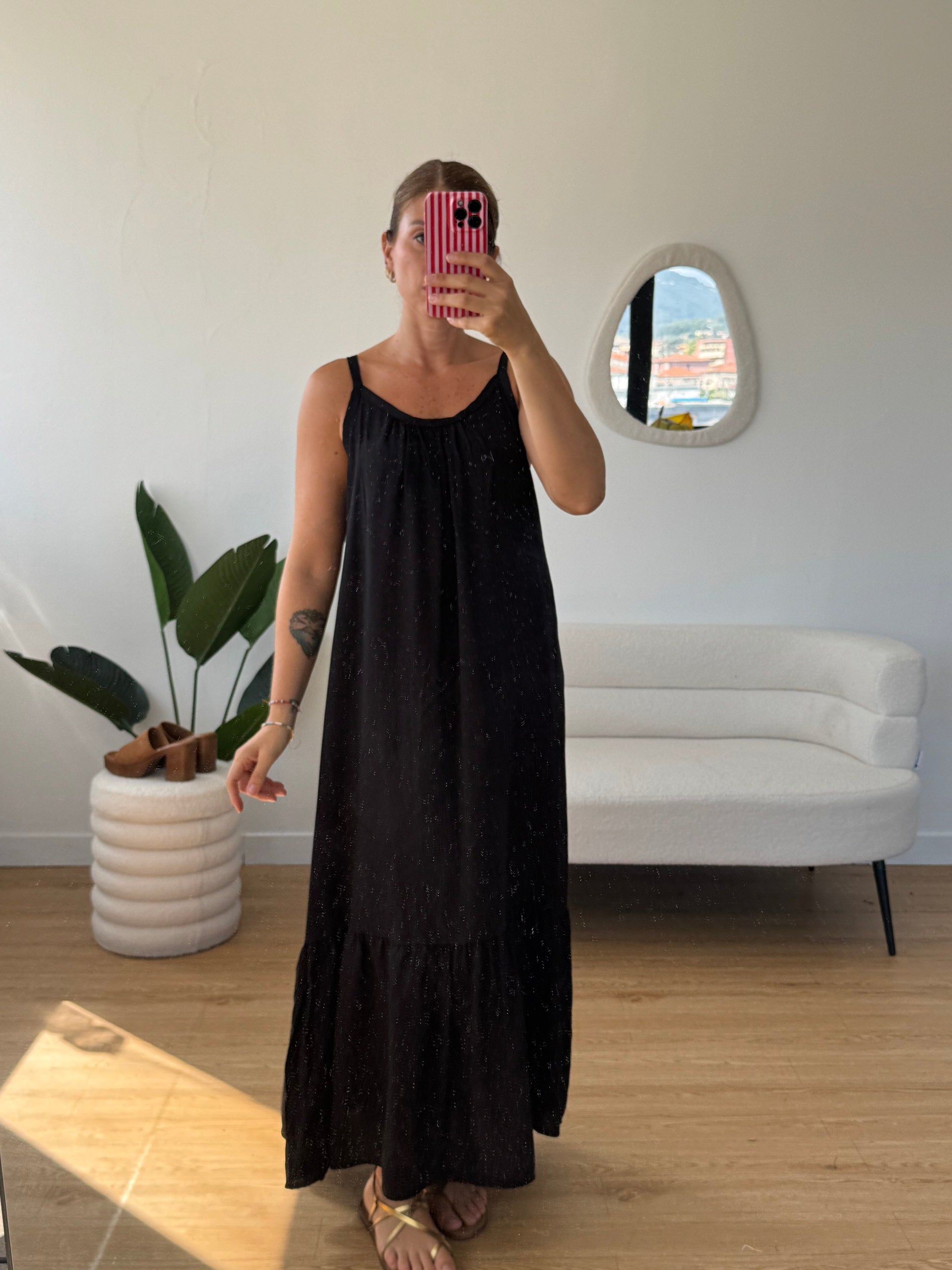 Vestito lungo con balza basic