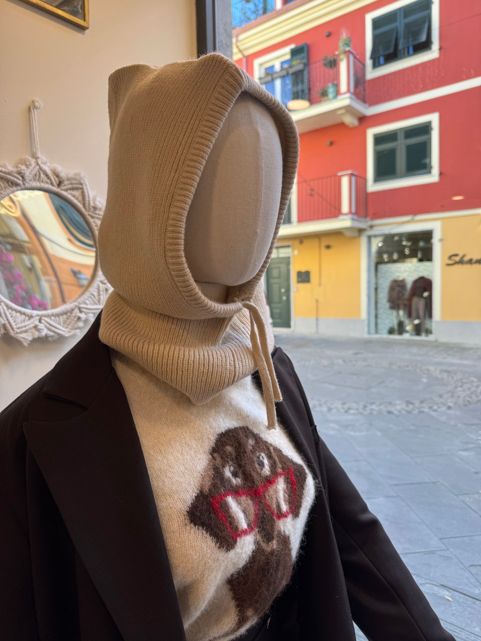 Balaclava con laccio a costine