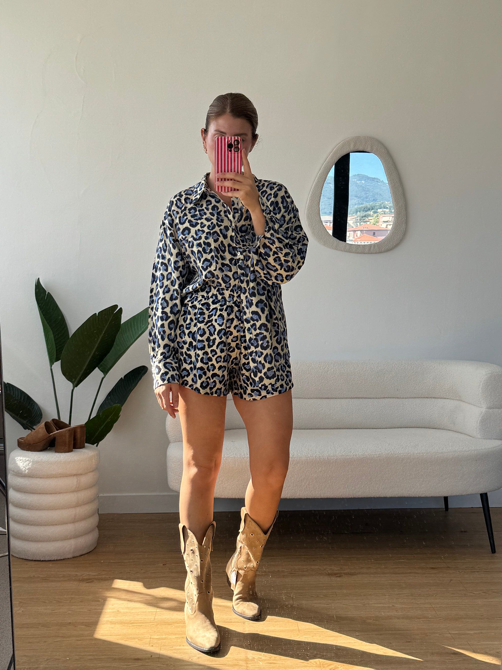 Coordinato animalier blue con shorts