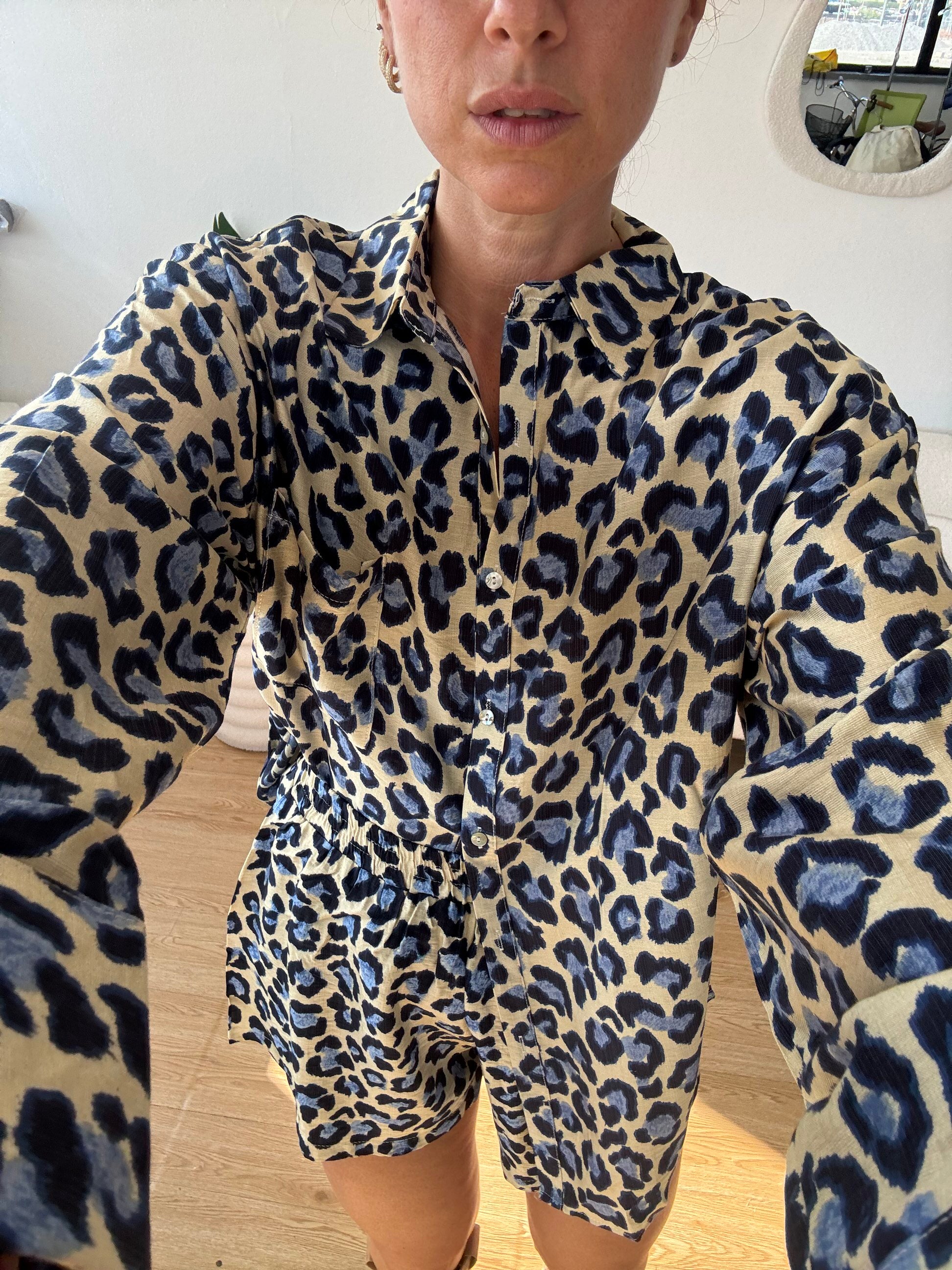 Coordinato animalier blue con shorts