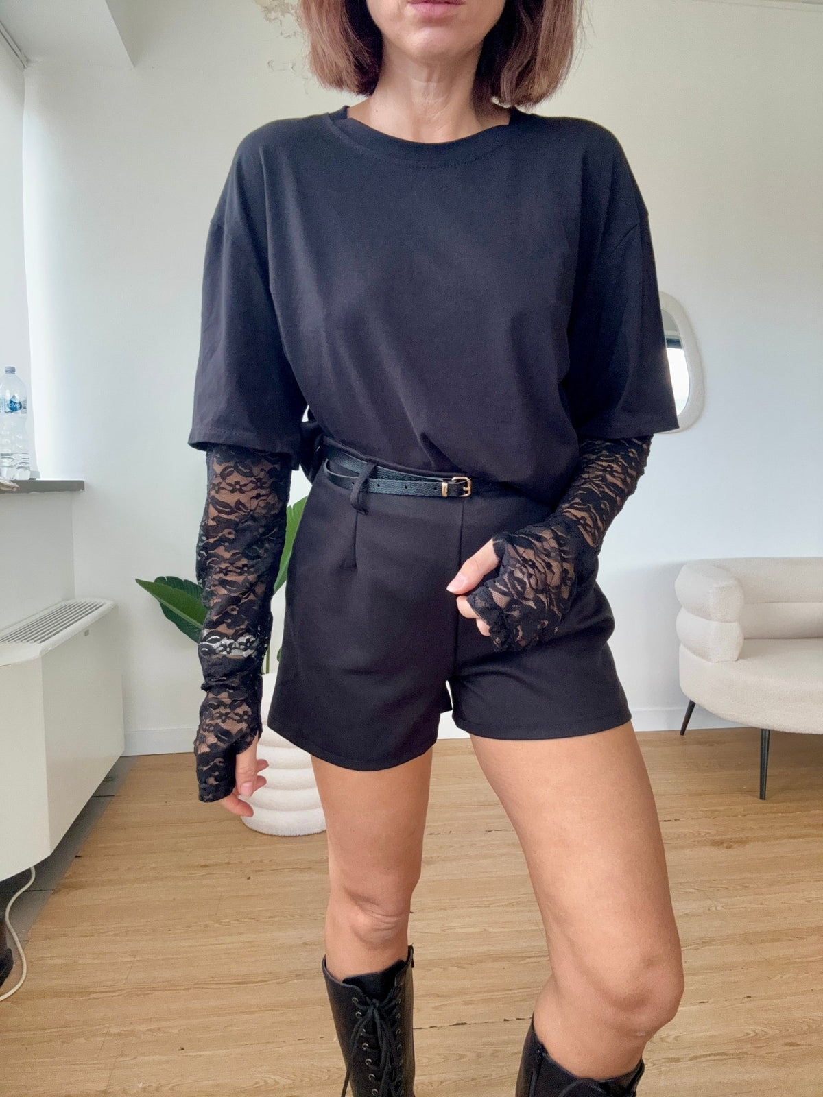 T-shirt manica in pizzo - GGlam