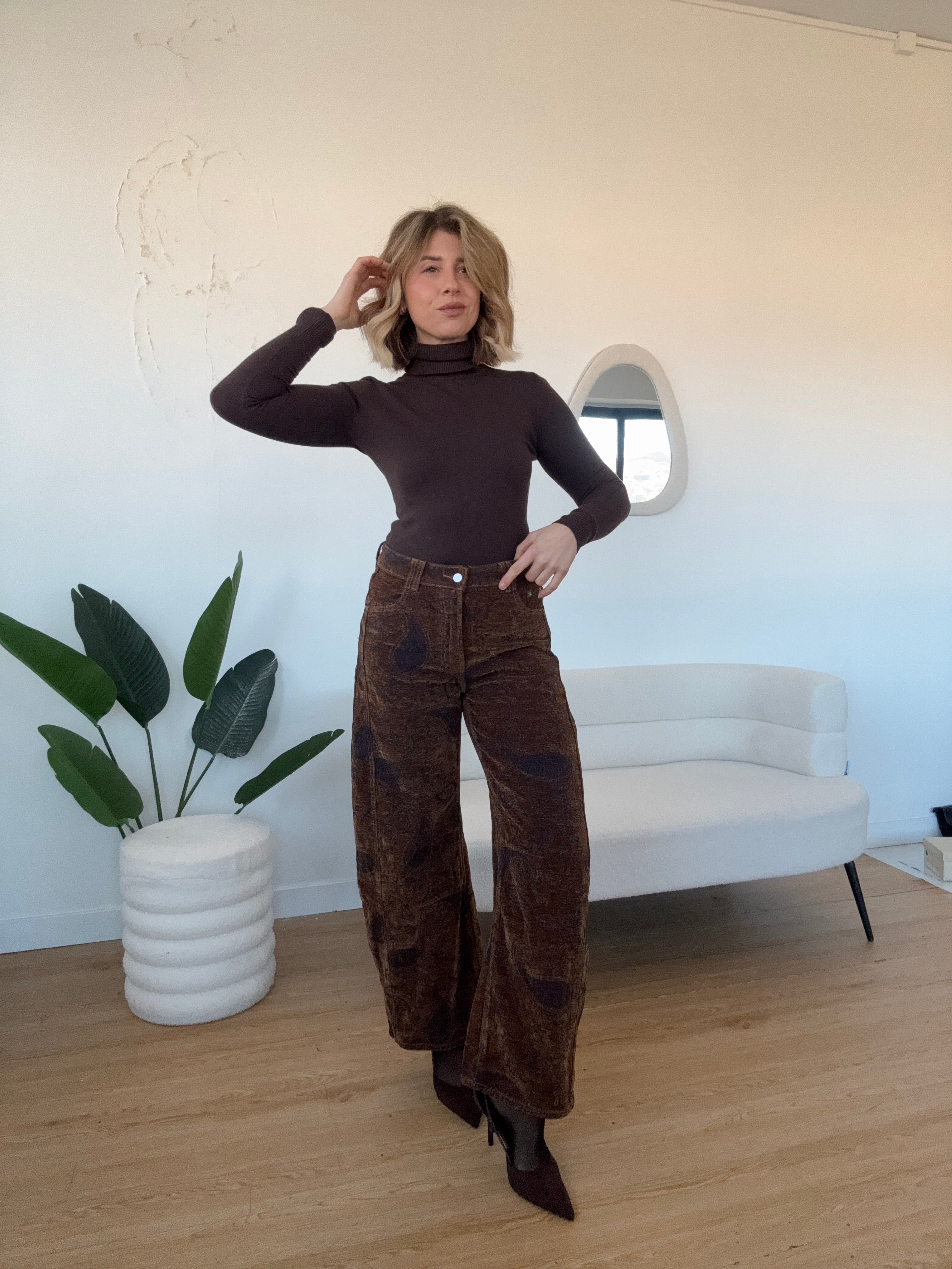 Pantaloni balloon stampa cachemire