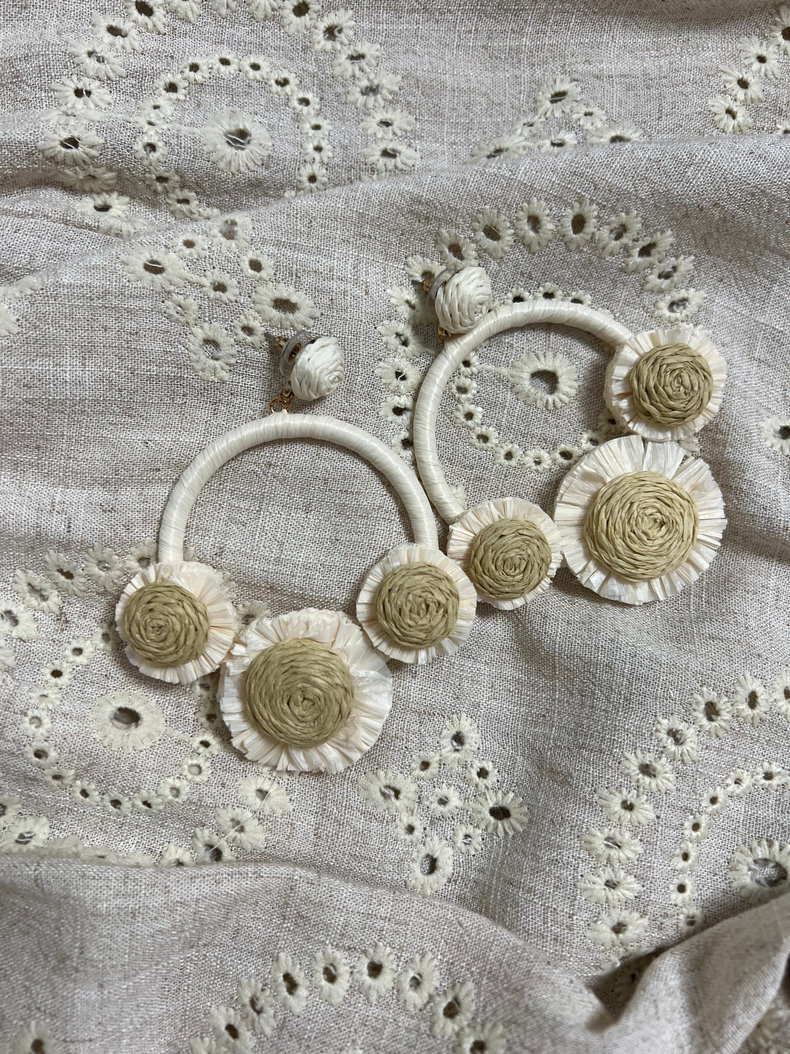 Orecchini cerchio in rafia