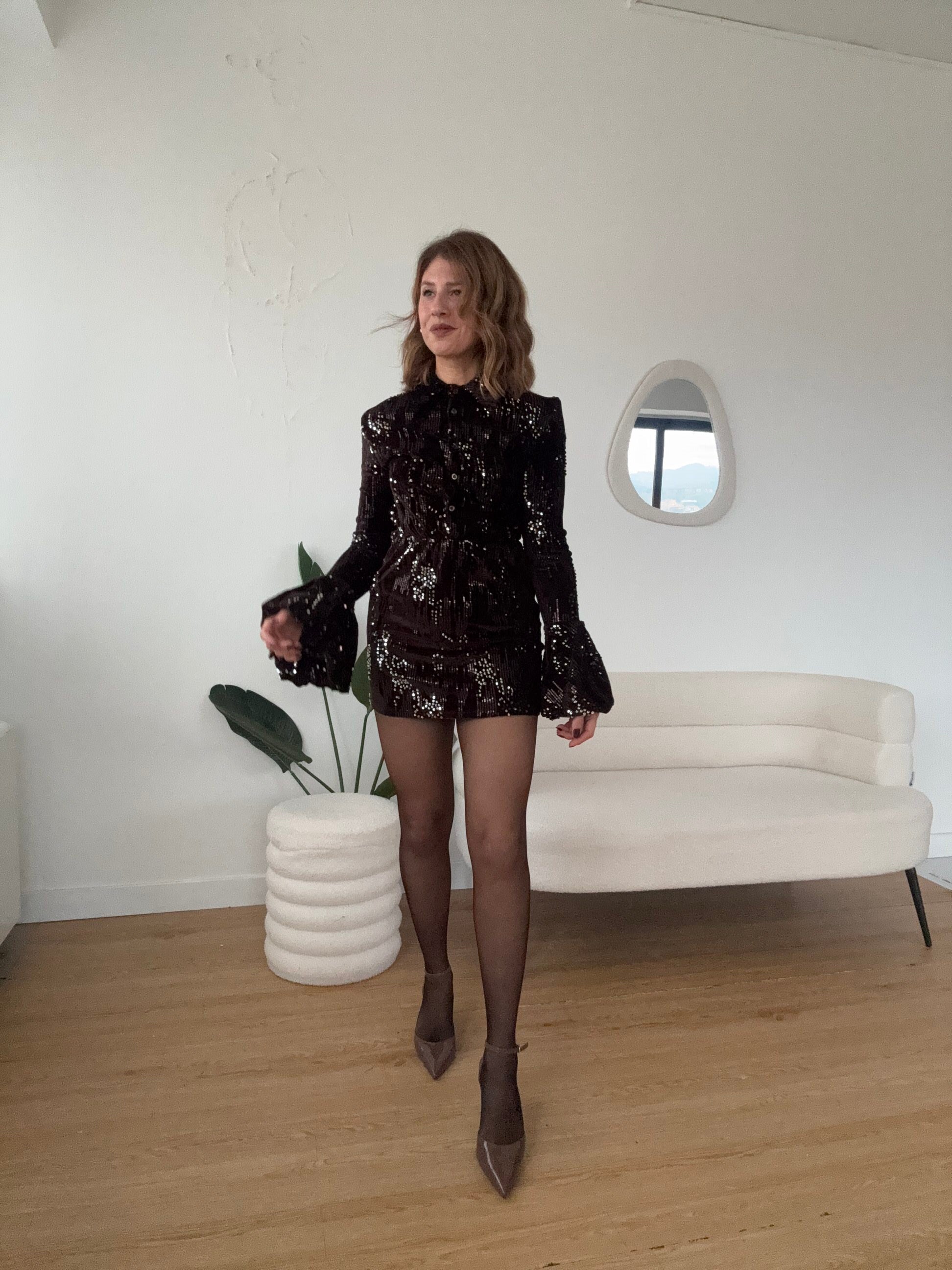 Chemisier velluto e paillettes