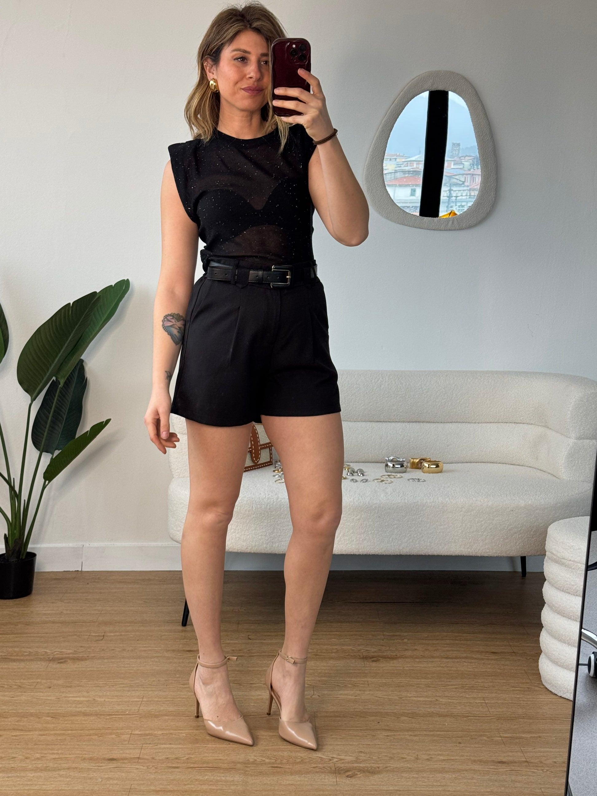 Shorts morbidi con cintura