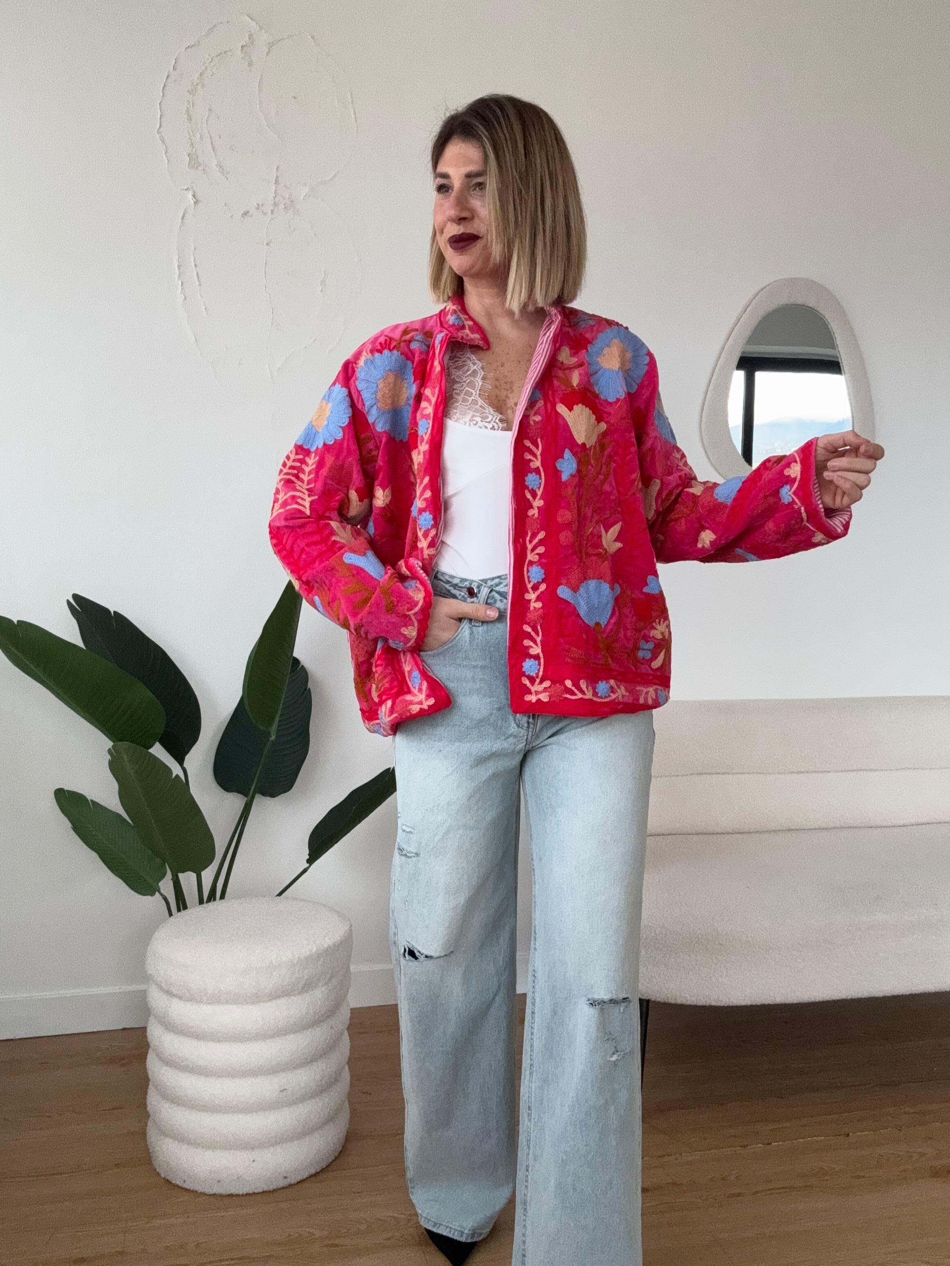 Giacca ricamata con fodera TREDICI