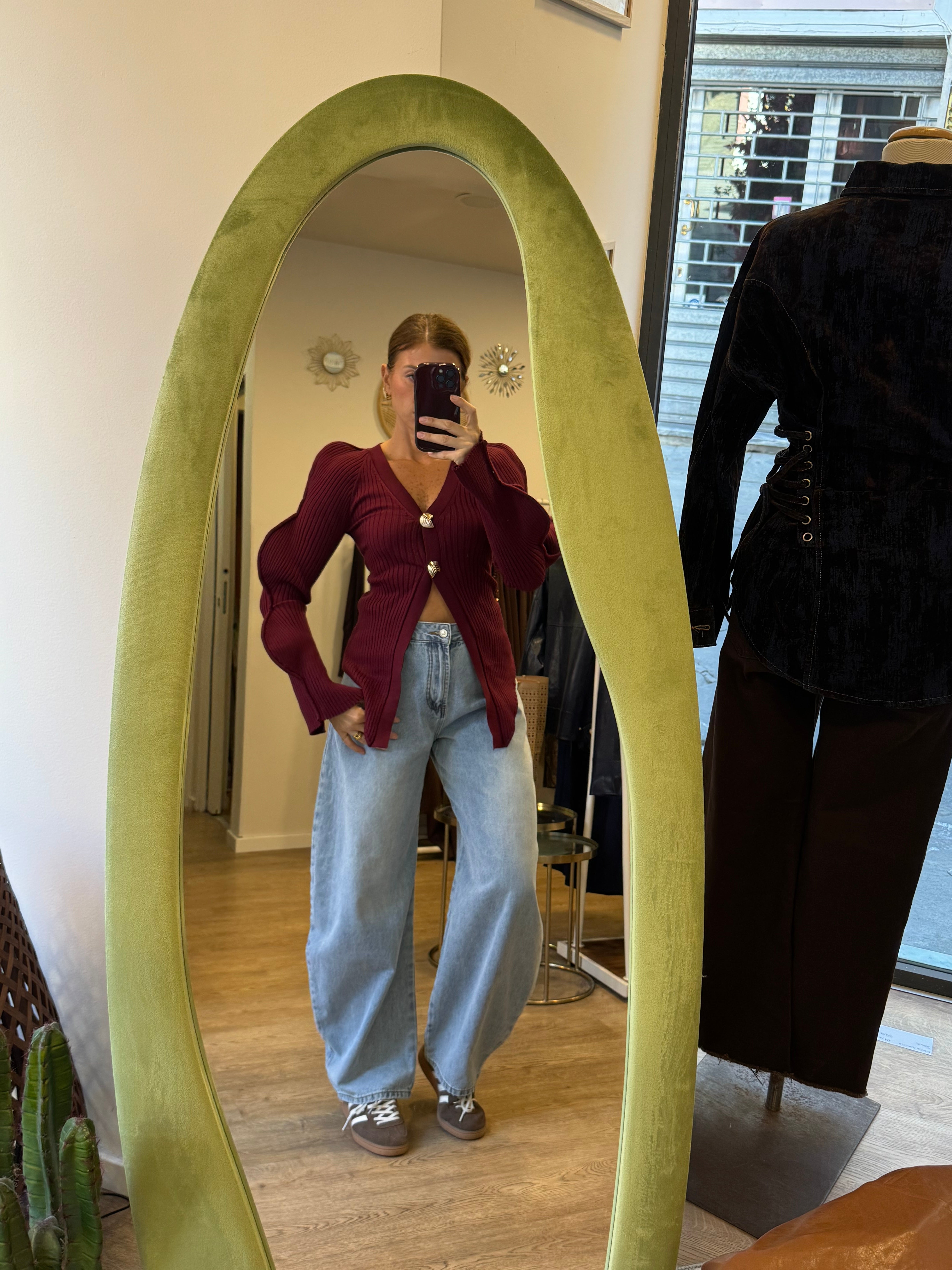 Cardigan dettaglio manica doppio bottone