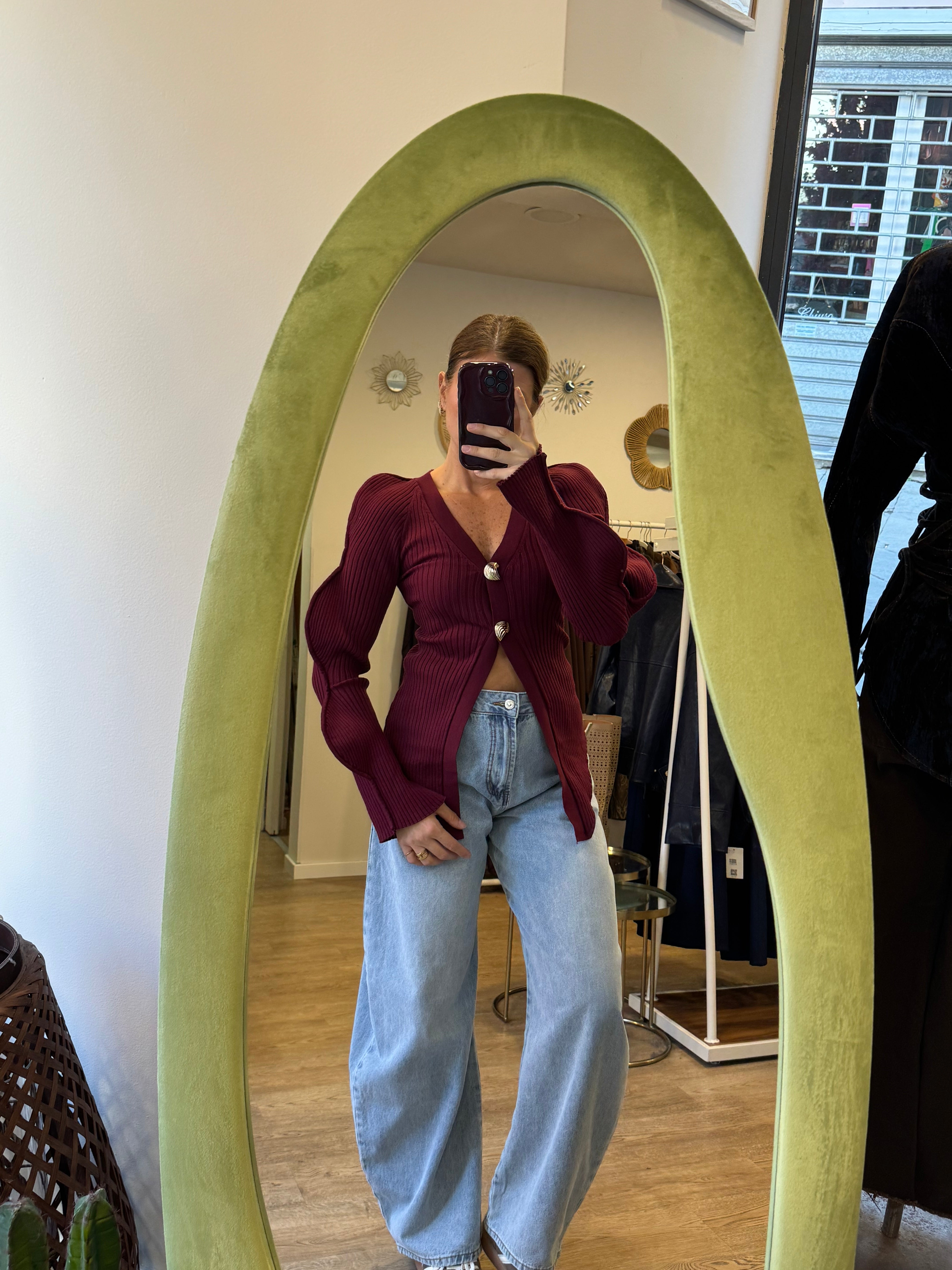 Cardigan dettaglio manica doppio bottone