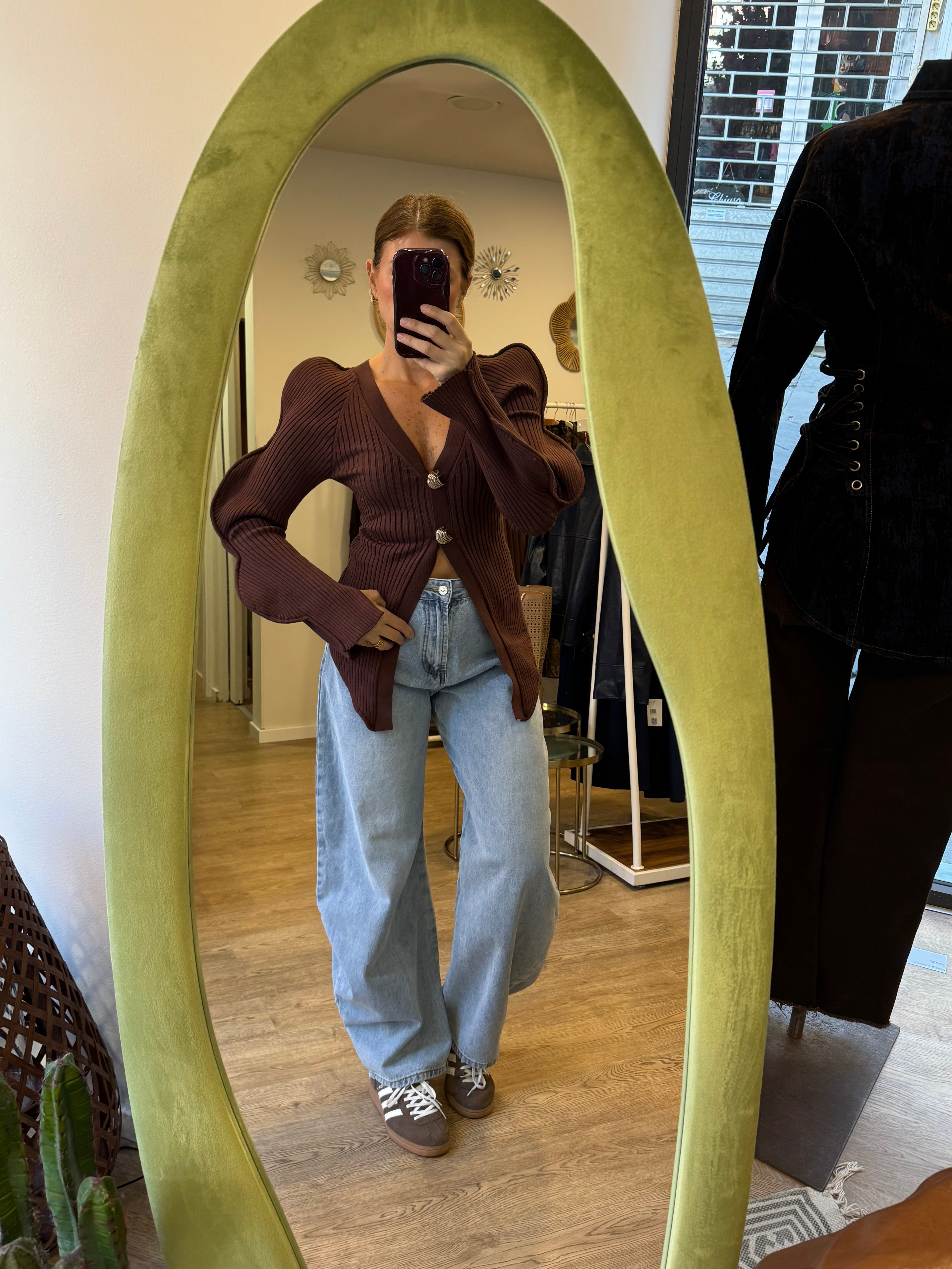 Cardigan dettaglio manica doppio bottone