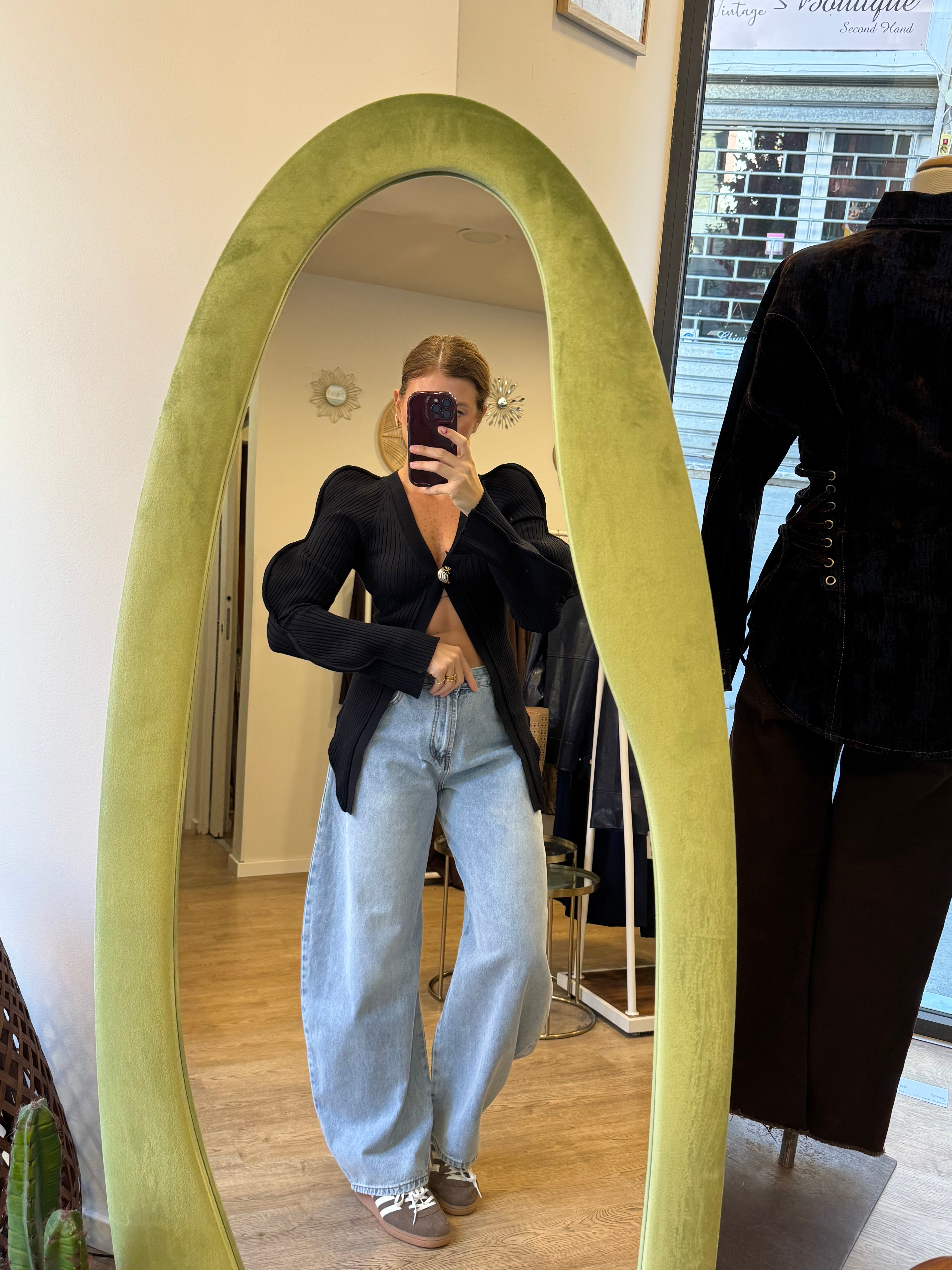 Cardigan dettaglio manica doppio bottone
